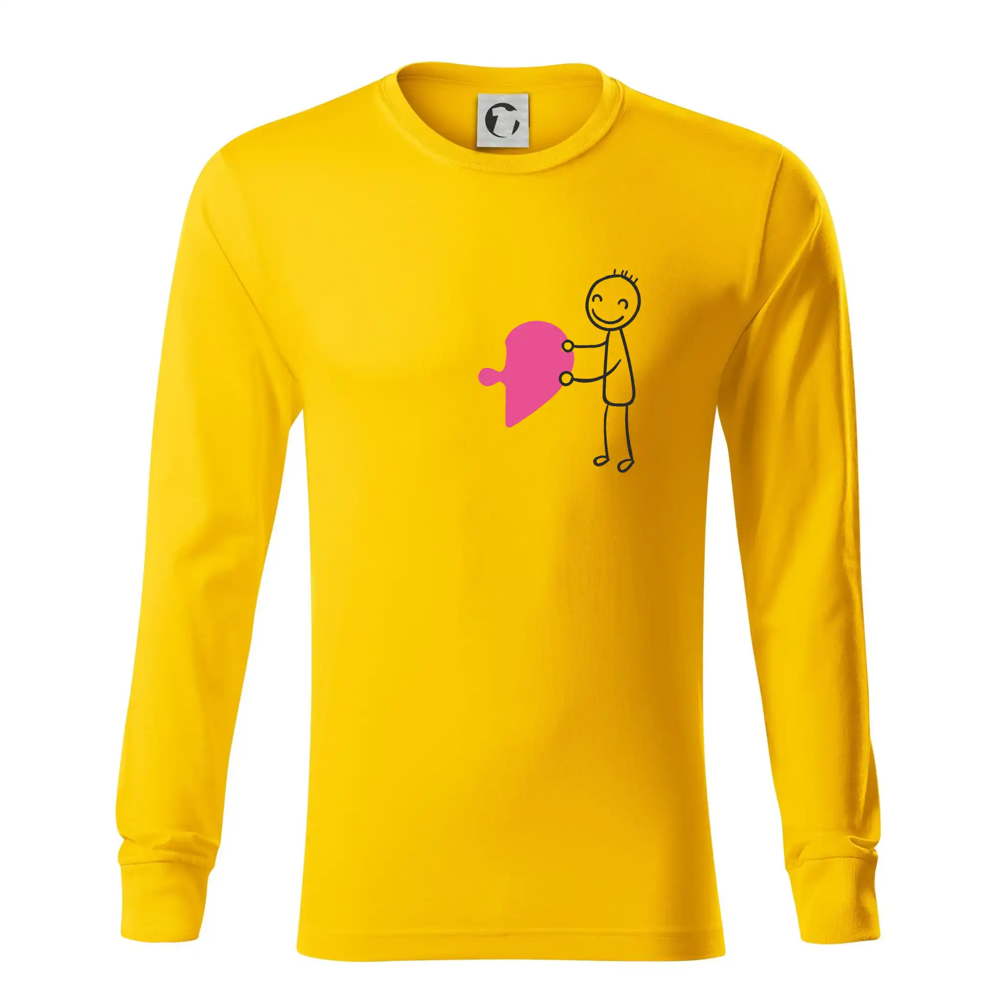 Párové tričká puzzle postavička - Tričko s dlhým rukávom LS R05