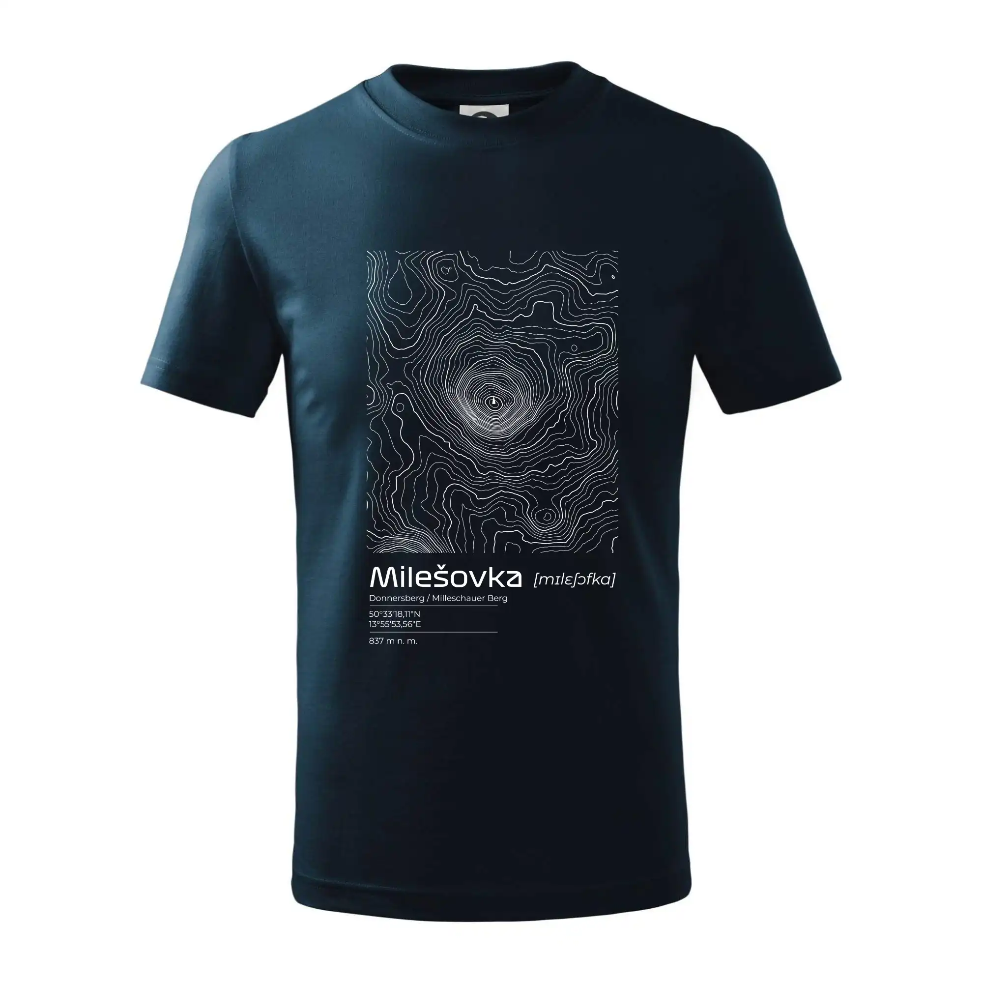 Milešovka - vrstevnice v obdélníku