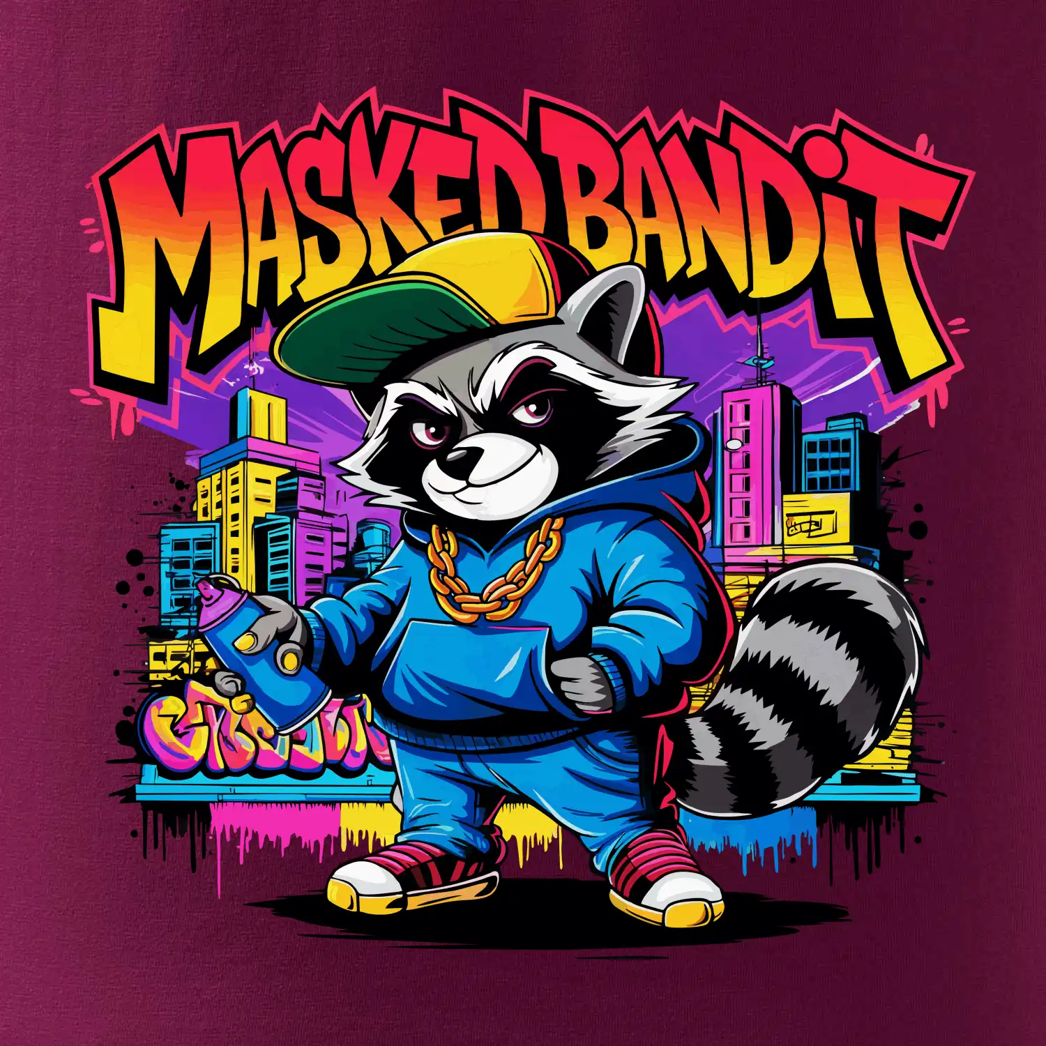 Mýval - masked bandit grafitti