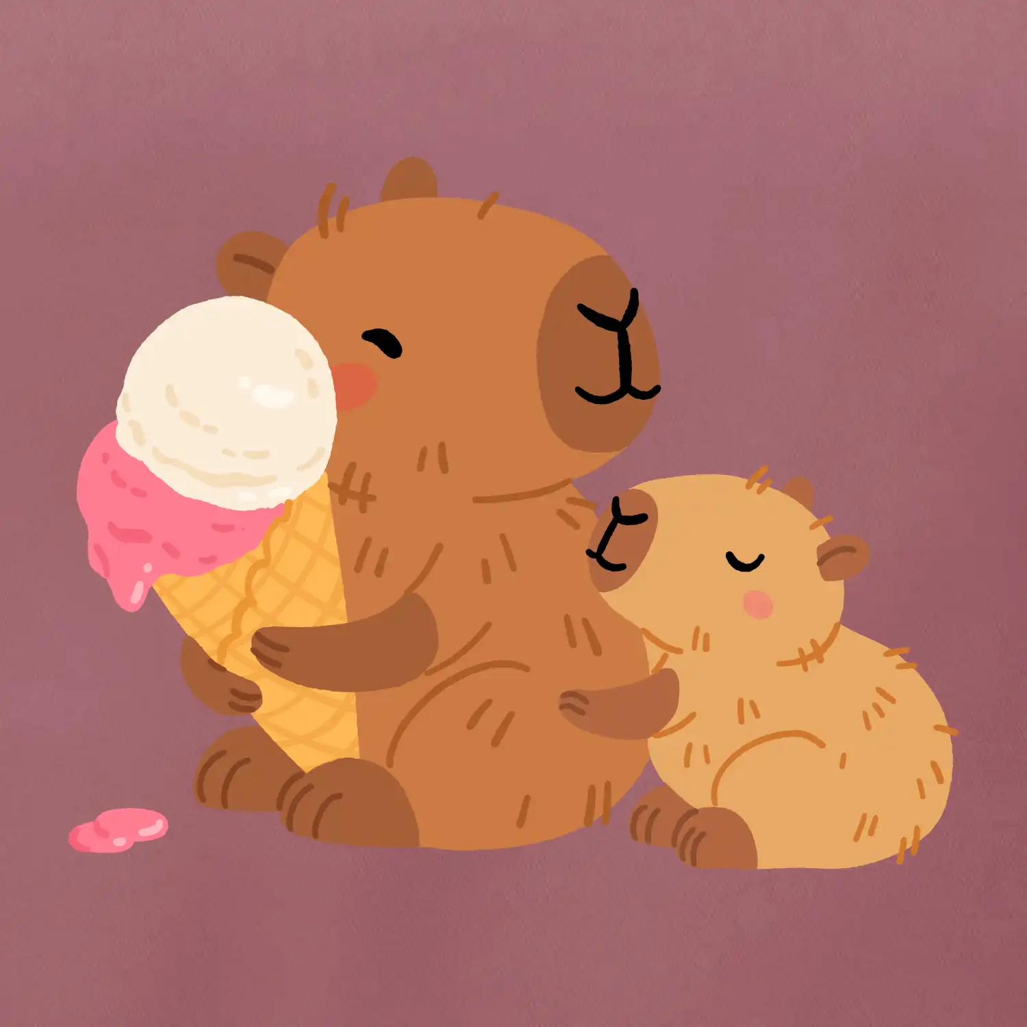 Kapybara se zmrzlinou