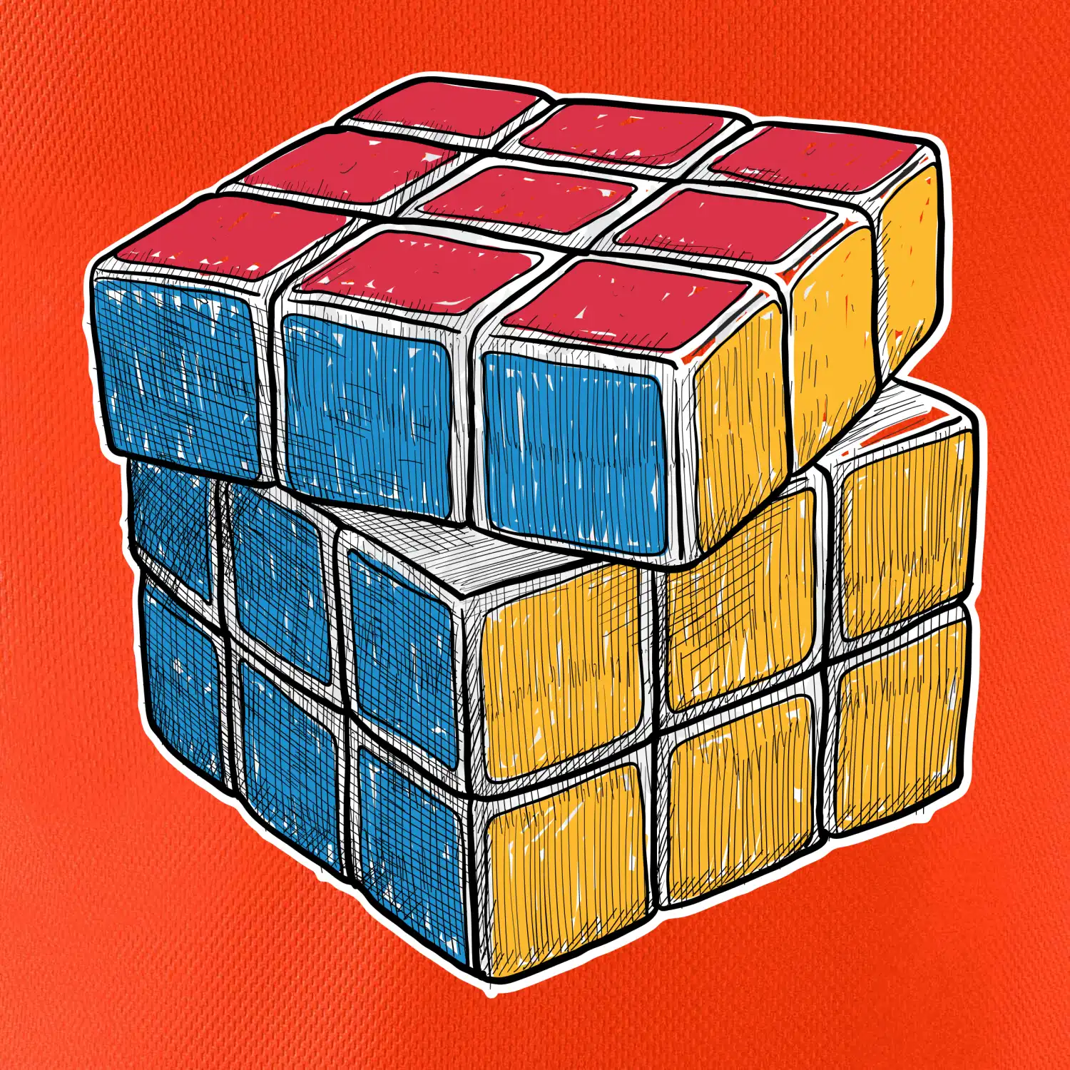 Rubikova kostka kreslená