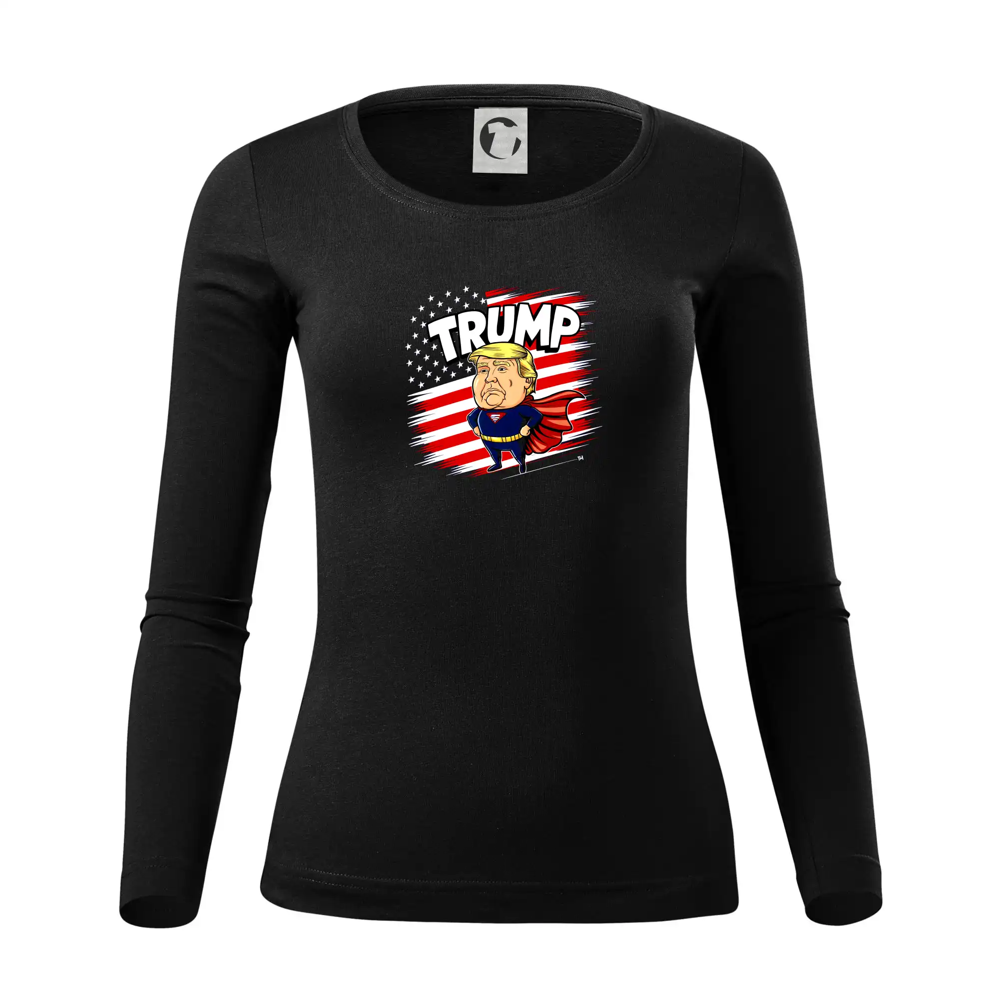 Politické tričká - Trump Superman - Dámske tričko FIT-T LS - zužené
