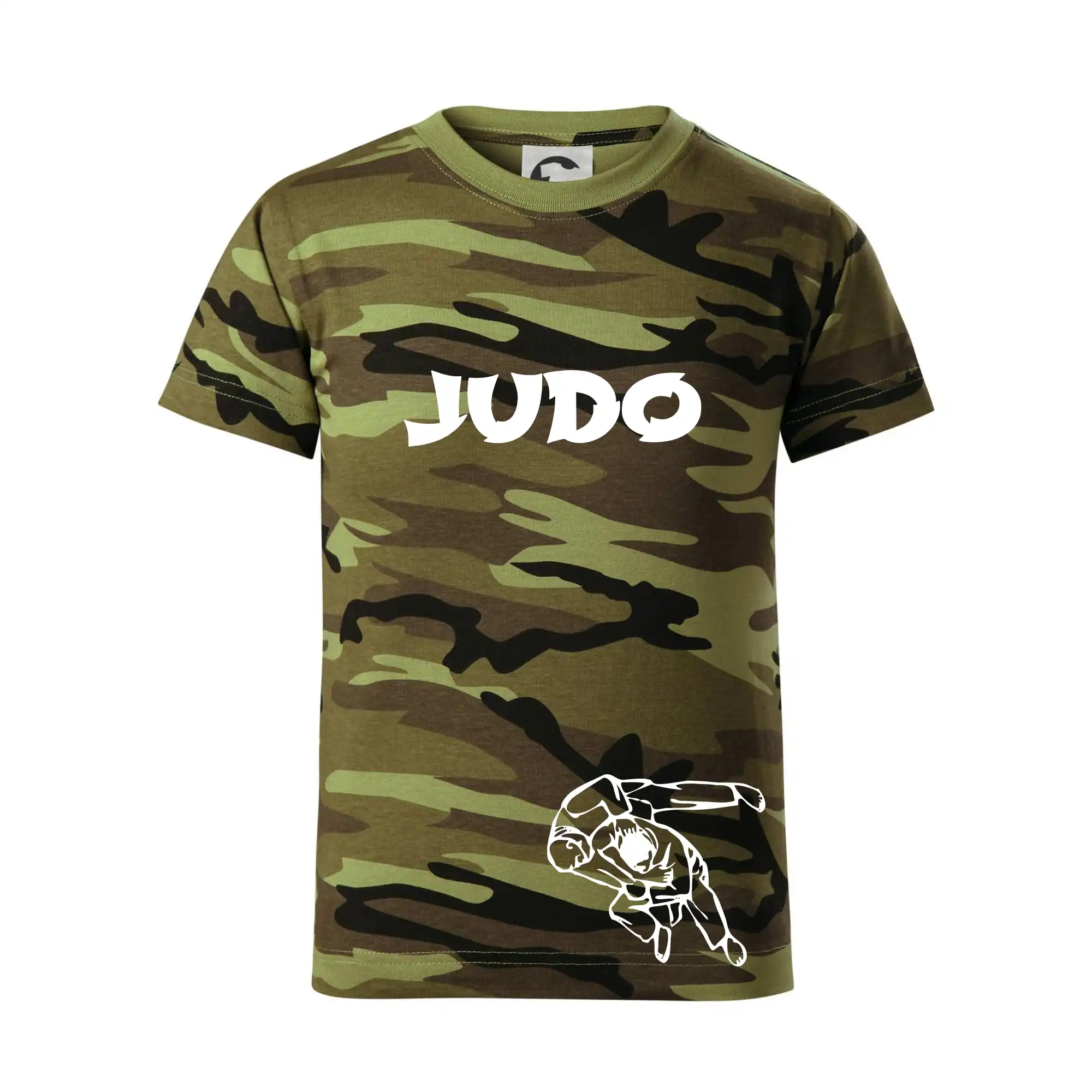 Tričká Judo - Judo nápis + postavy - Detské maskáčové tričko