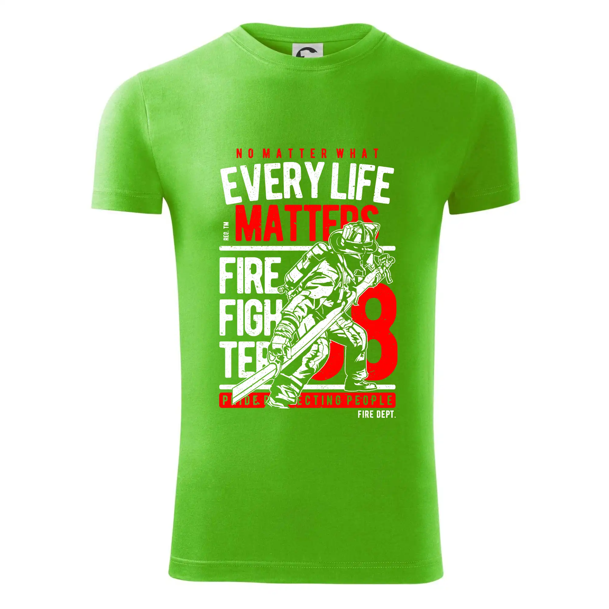 Originálne tričká pre hasičov - Every Life Matters - Viper FIT - Pánske zúžené tričko