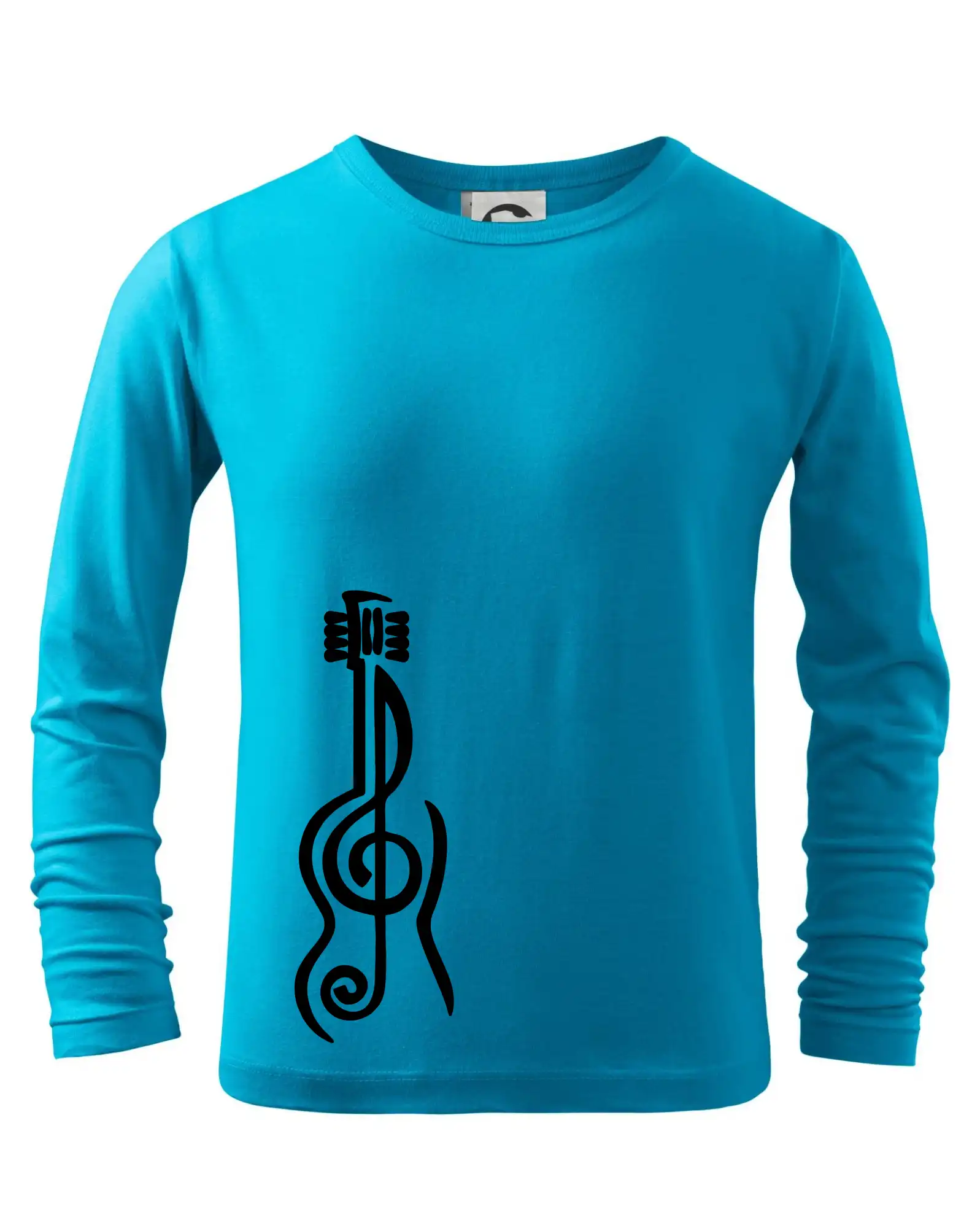 Hudobné tričká - Husľový kľúč gitara - Tričko detské Long Sleeve