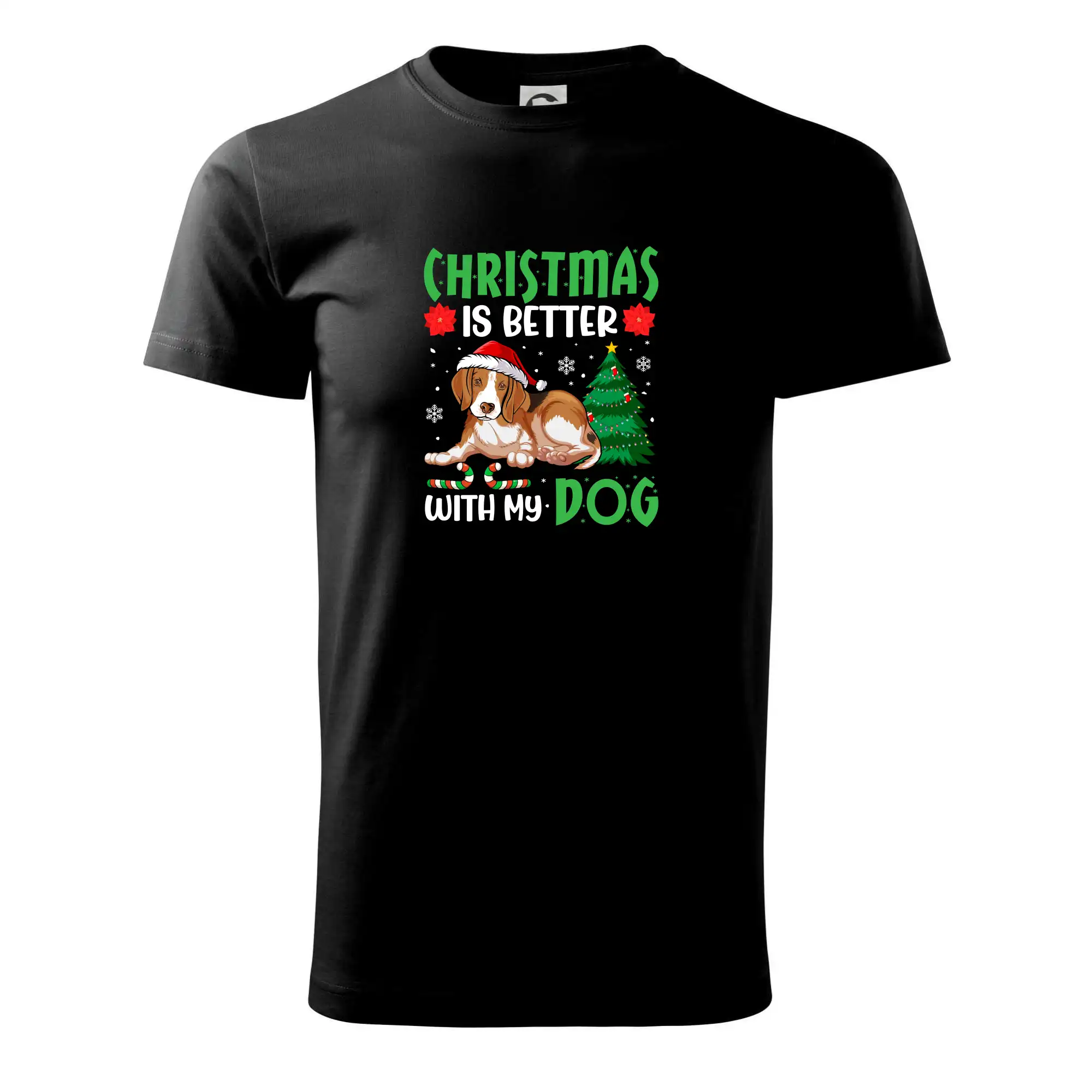 Vianočné tričká - Christmas is better with my dog - Pánske tričko nižšej gramáže