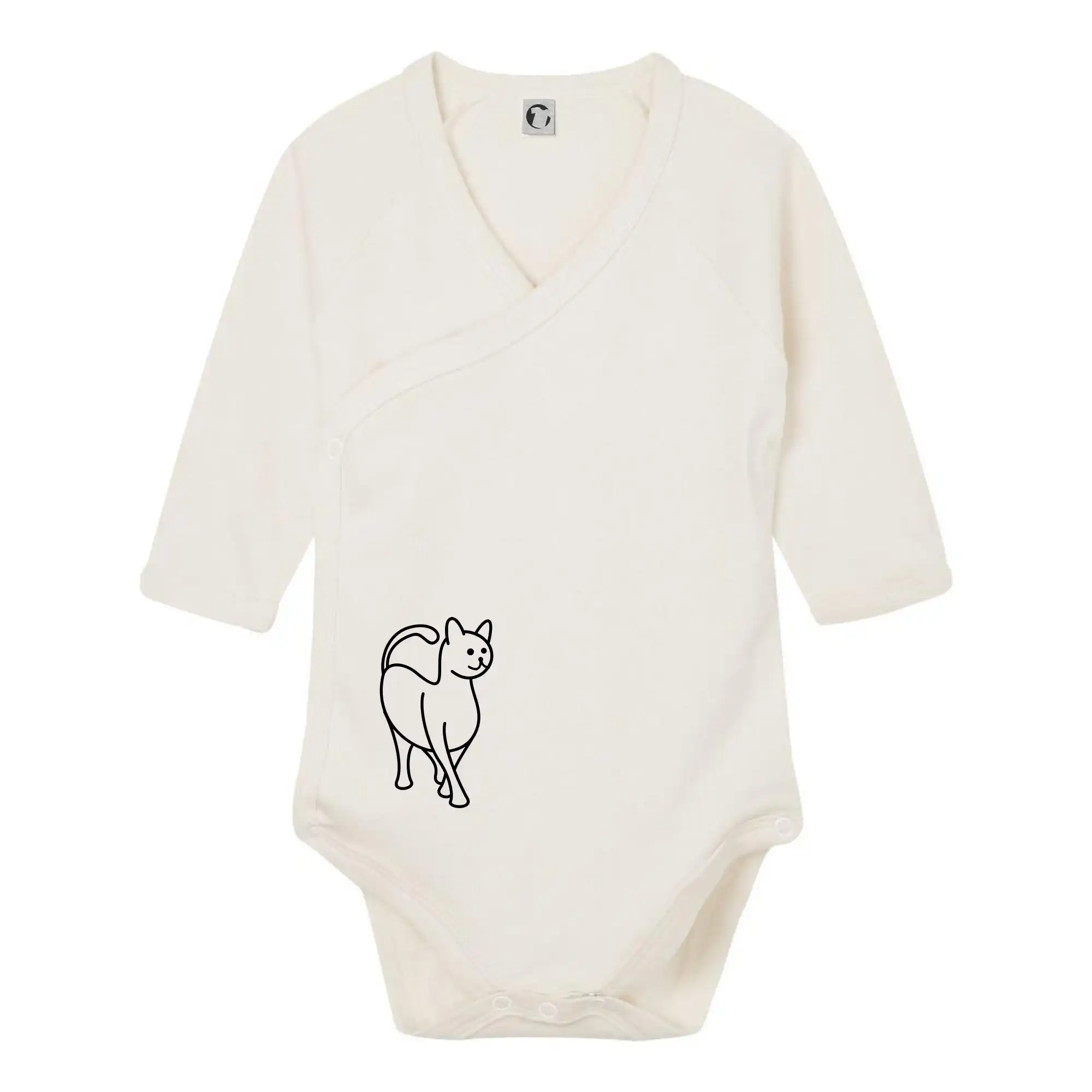 Vtipná tričká s mačkou - Ladná mačka - Body zavinovacie s dlhým rukávom