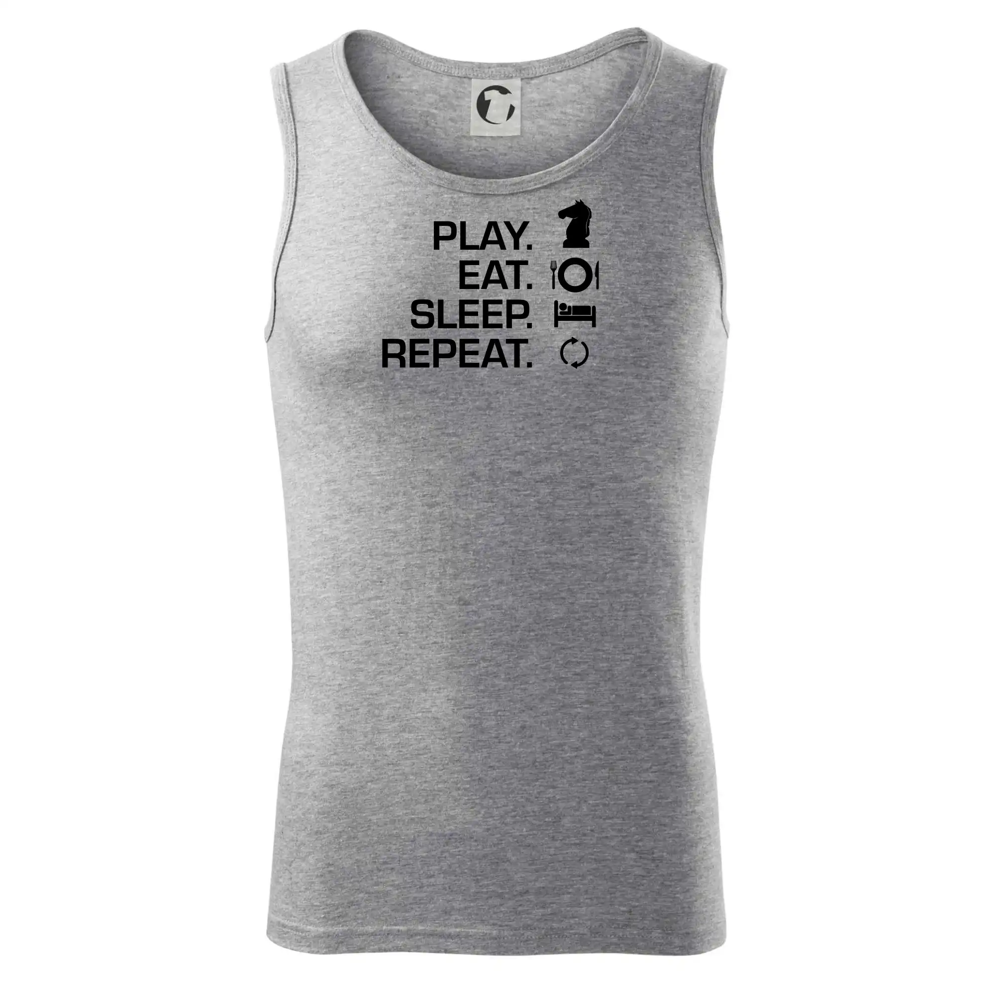 Tričká pre hráčov - Eat sleep play - šach - Tielko pánske Core