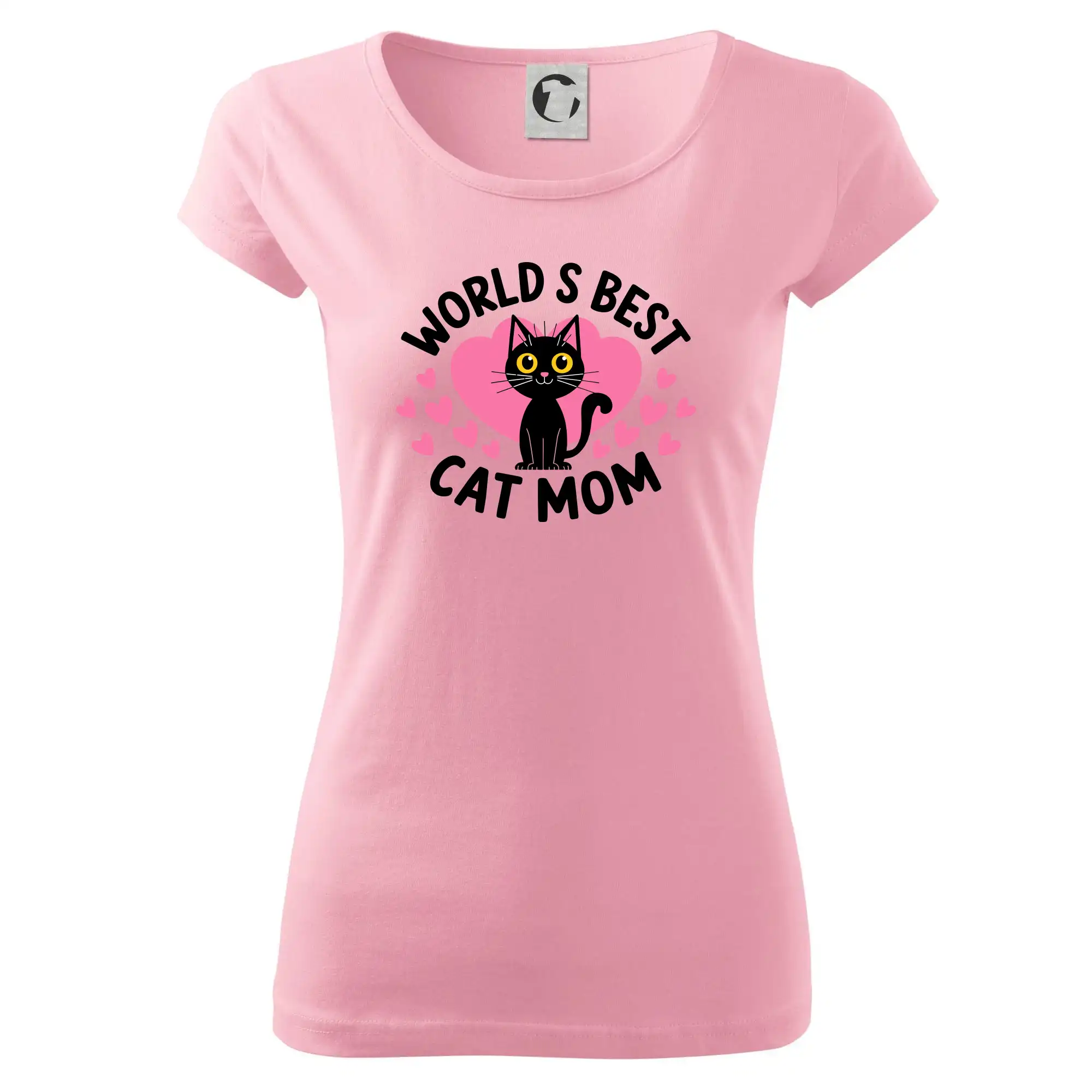 Vtipná tričká s mačkou - World best mom se srdcem - Dámske tričko Pure