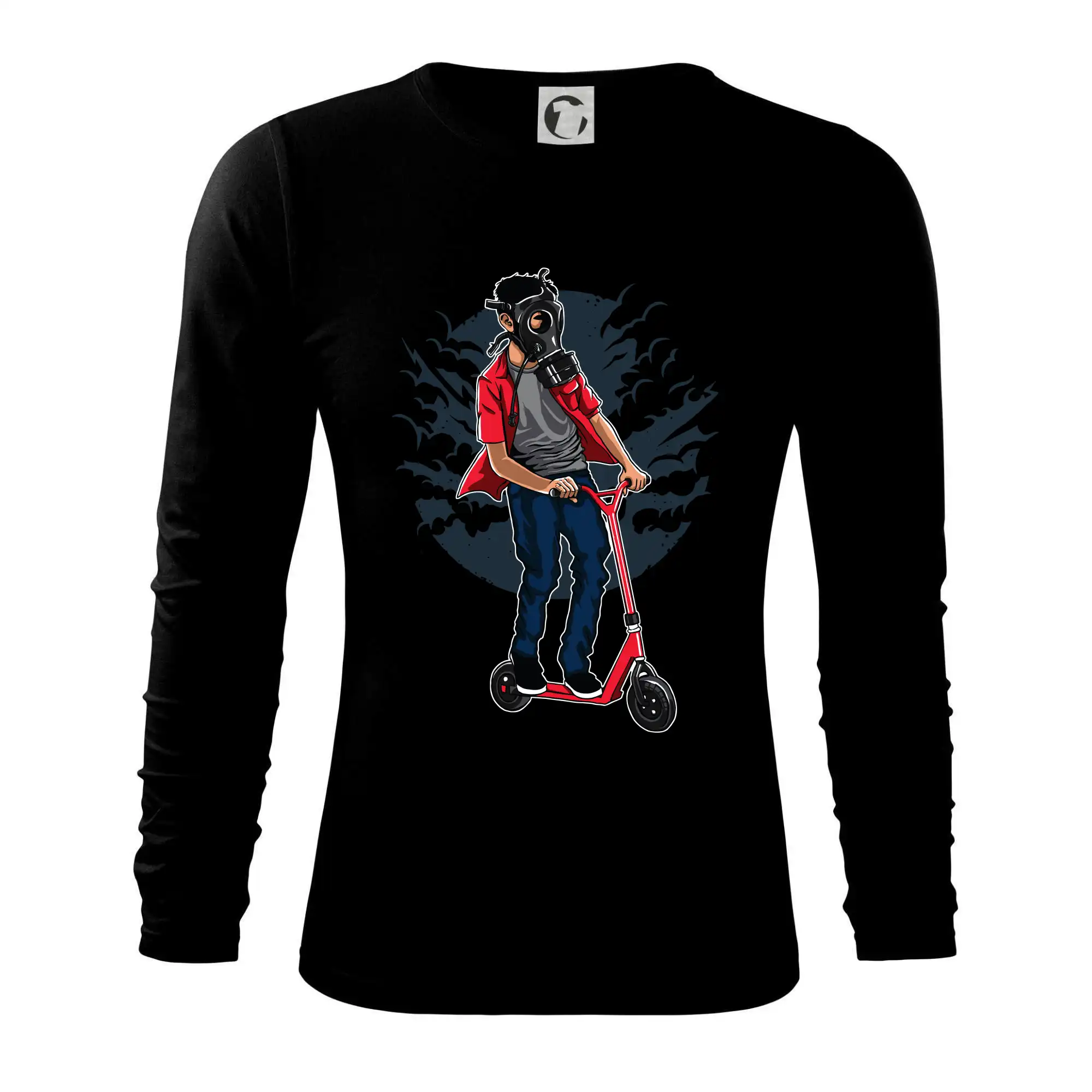 Tričká na kolobežku - Gasmask Rider - Tričko s dlhým rukávom FIT-T long sleeve