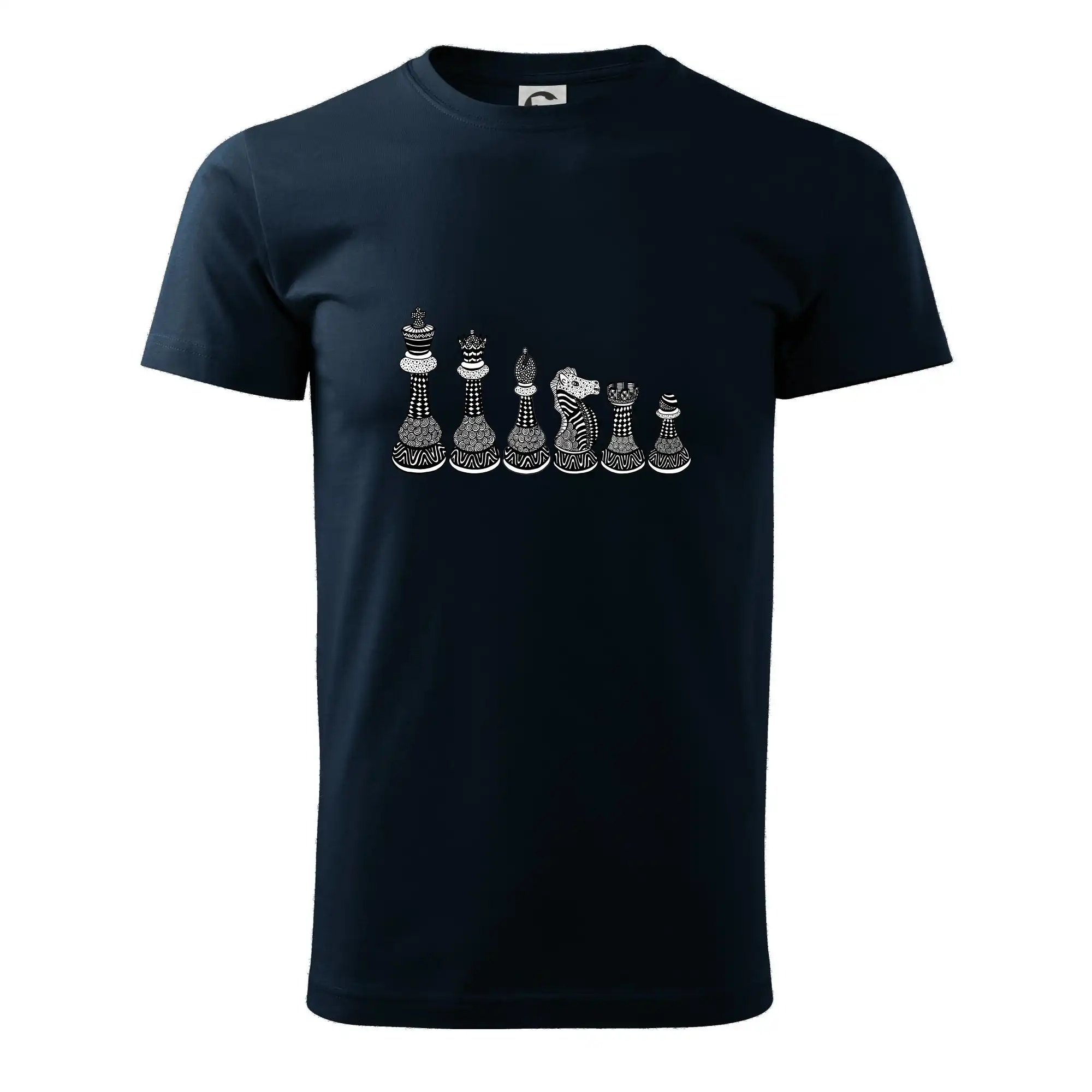 Tričká a mikiny so spoločenskými hrami  - Šachové figúrky v rade - kreslené - Tričko extra veľké  (5-8XL)