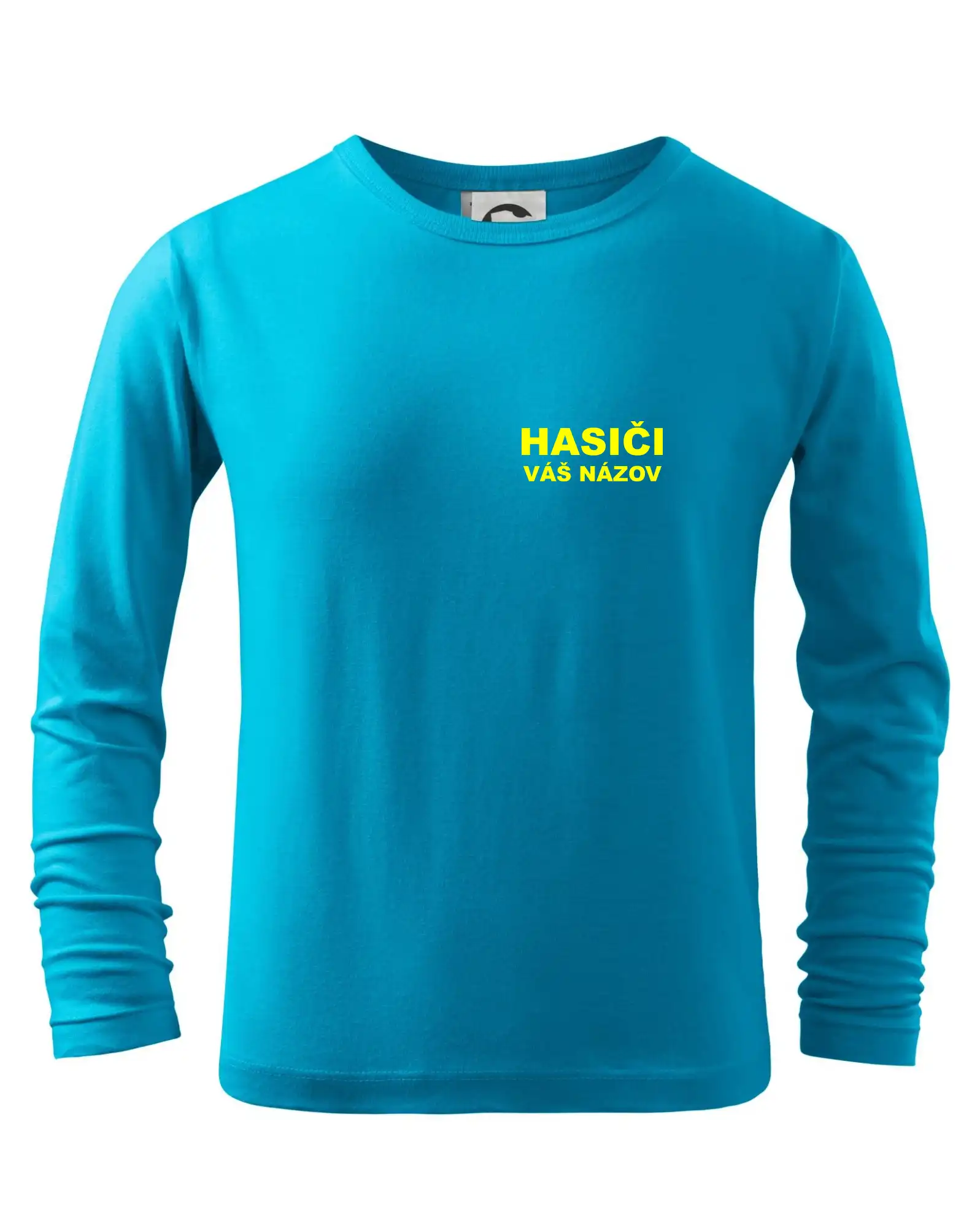 Originálne tričká pre hasičov - Hasiči - žltý nápis - váš názov zboru - Tričko detské Long Sleeve