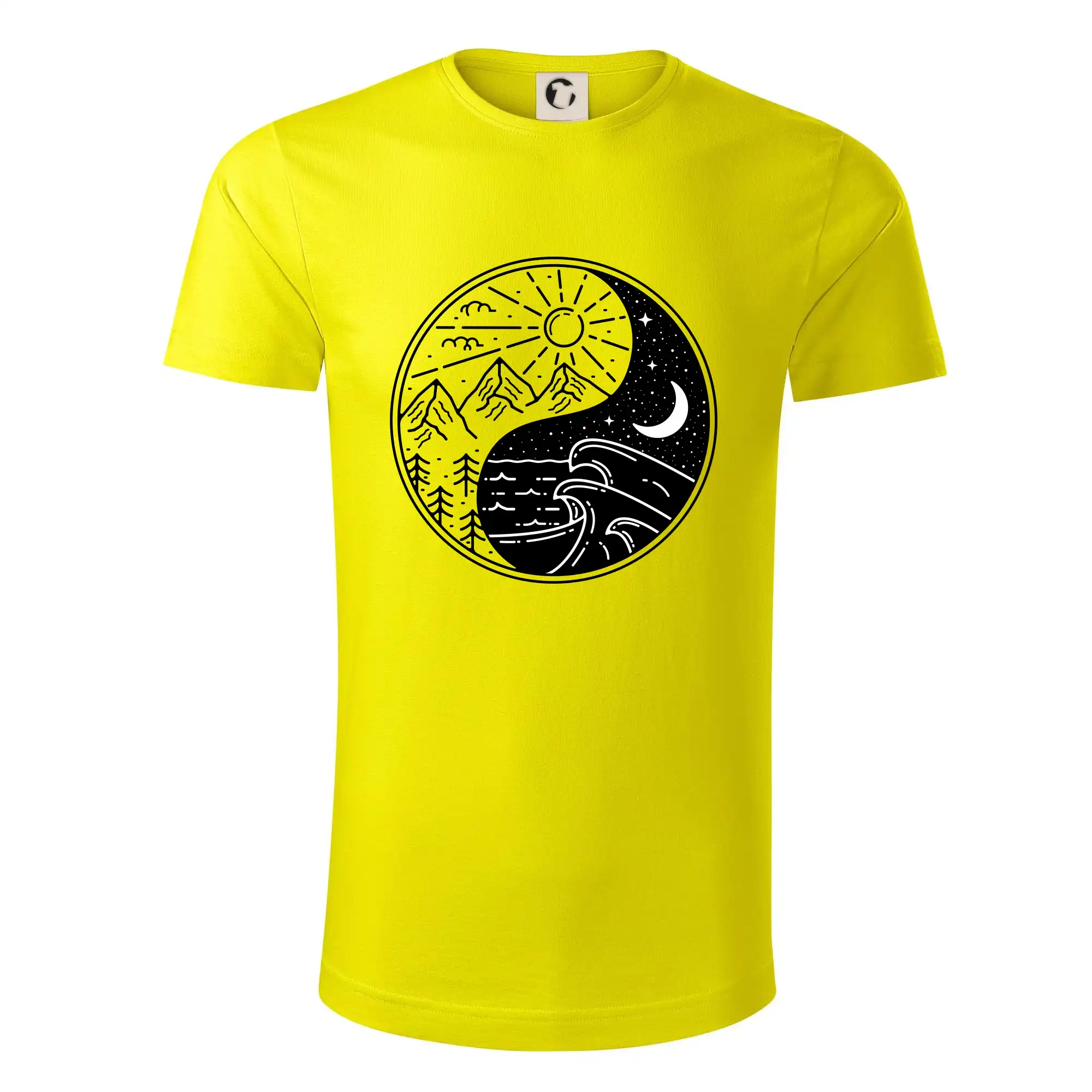 Trička pre cestovateľov - Yin & Yang hory a moře - Tričko z organickej bavlny