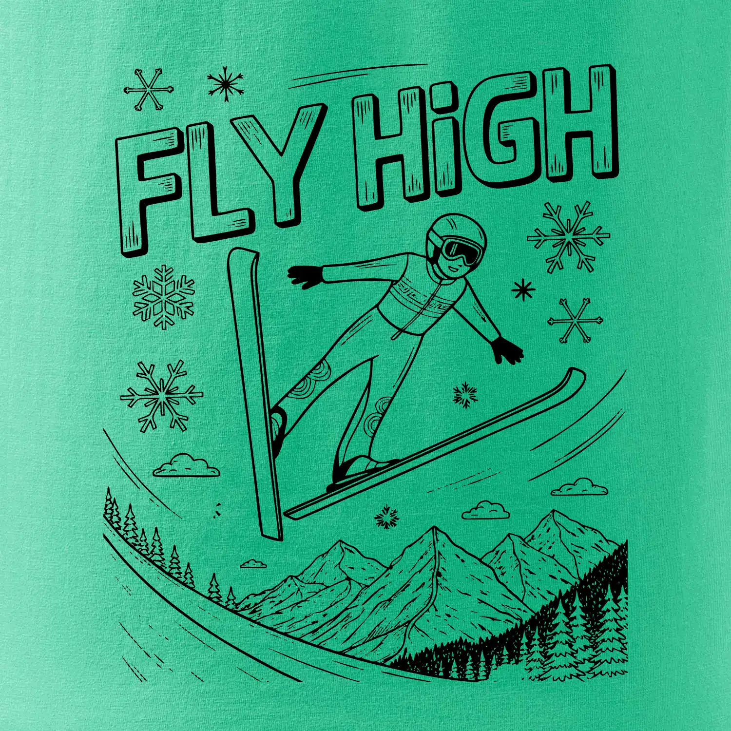 Černobílý skokan fly high