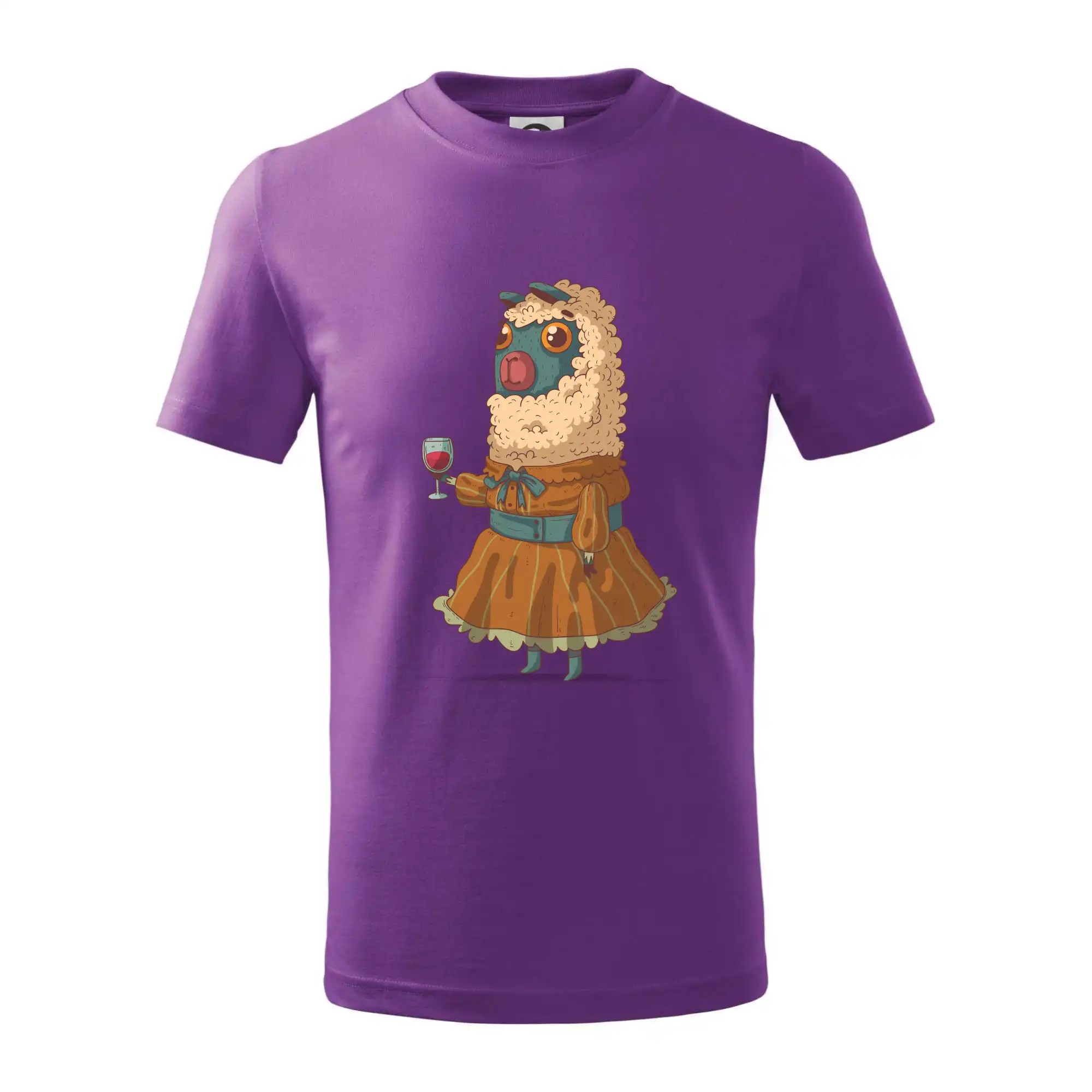 Alpaka s vínem žena