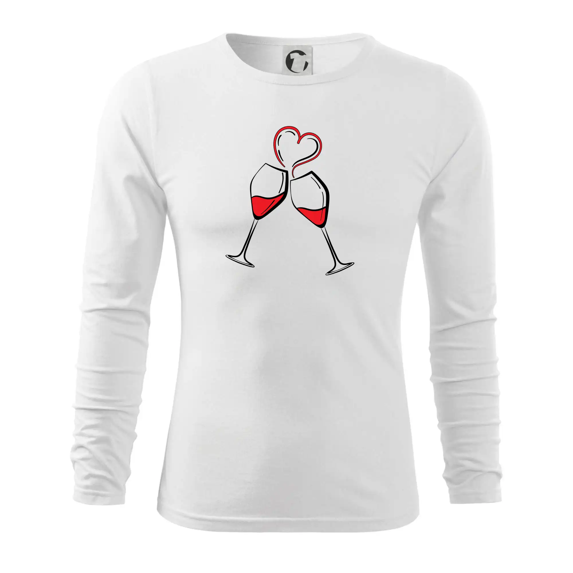 Vtipná tričká s tematikou vína - Víno je láska jednoduchý nákres - Tričko s dlhým rukávom FIT-T long sleeve