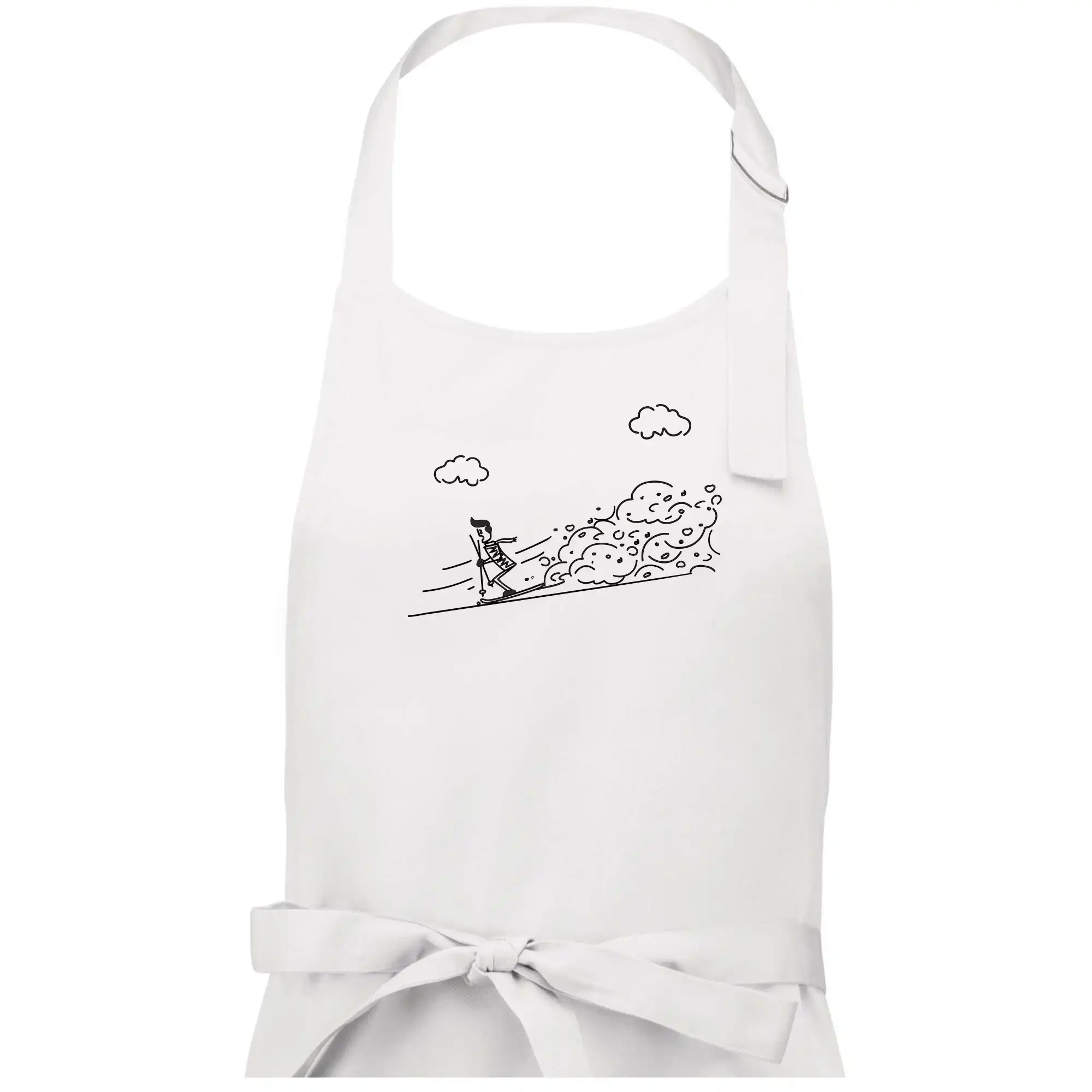 Kreslený lyžař na horách