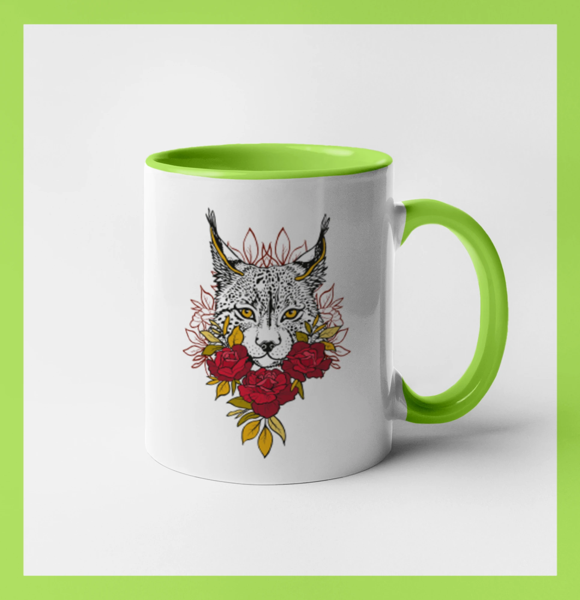 Rys s červenými růžemi  (Pecka design)