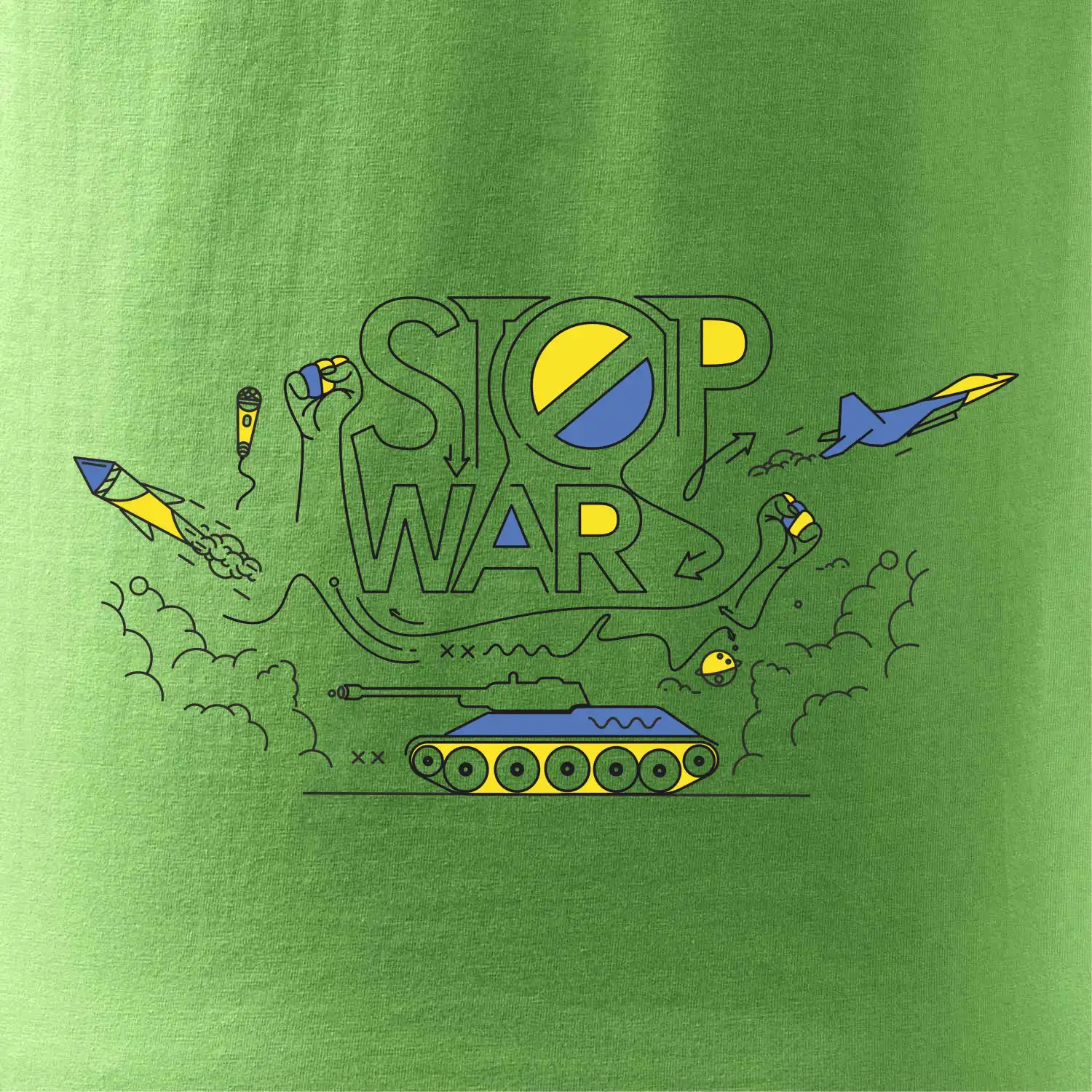 Stop war - Ukrajinské barvy