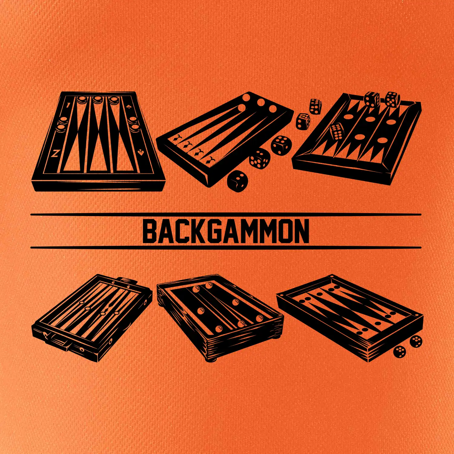 Backgammon černý set