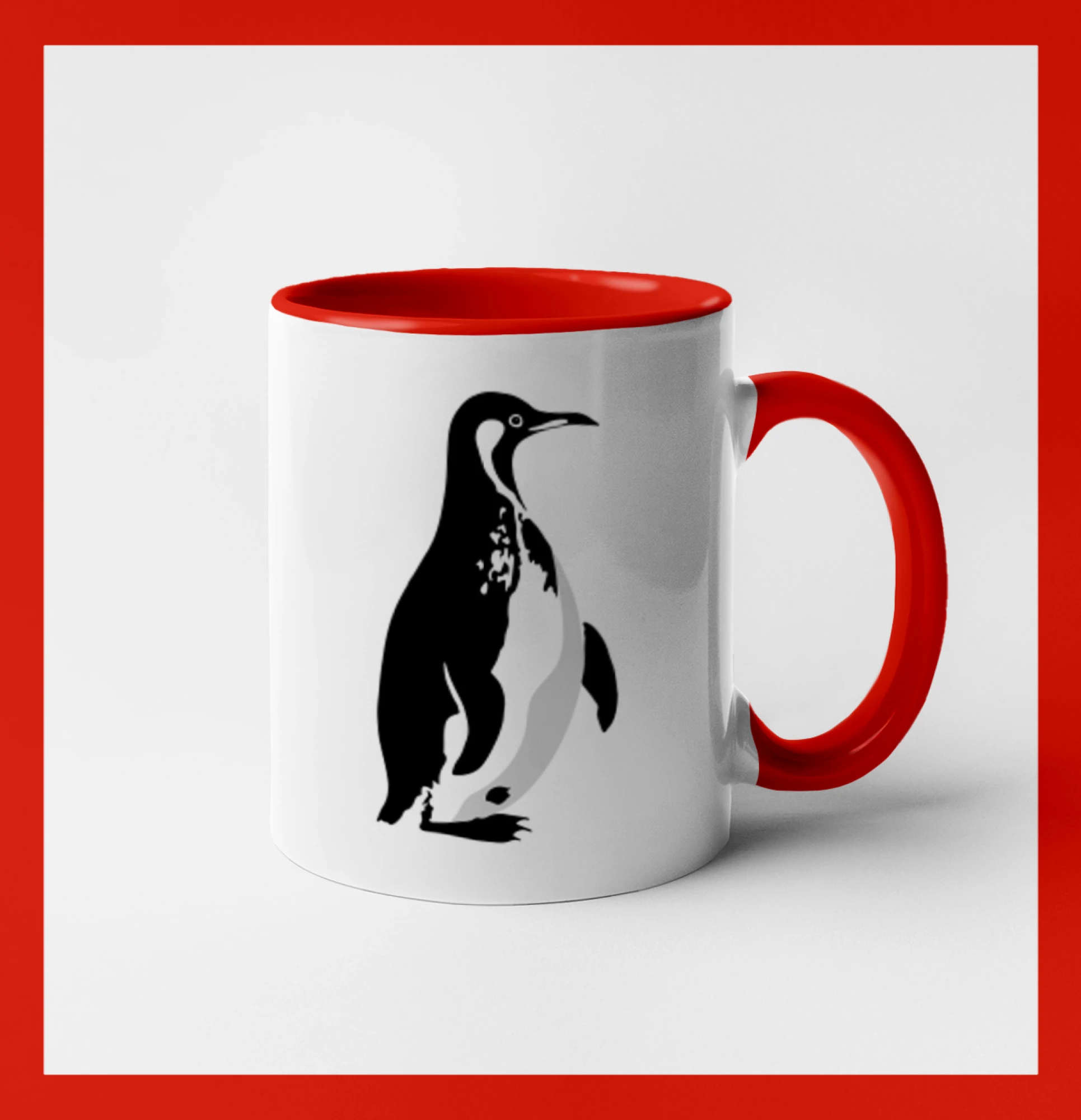 Tučňák černobílý z boku