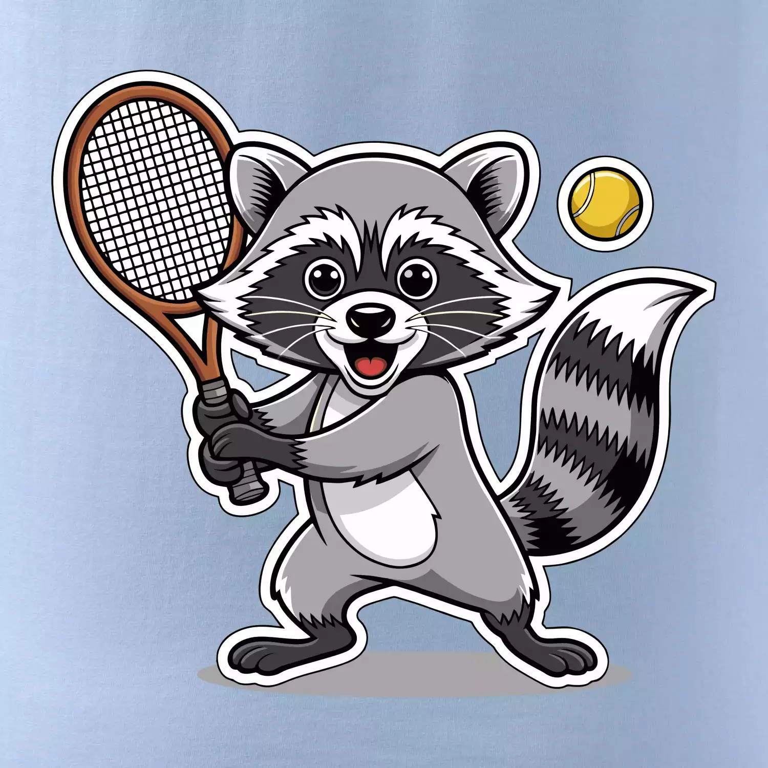 Mýval hraje tenis kreslený