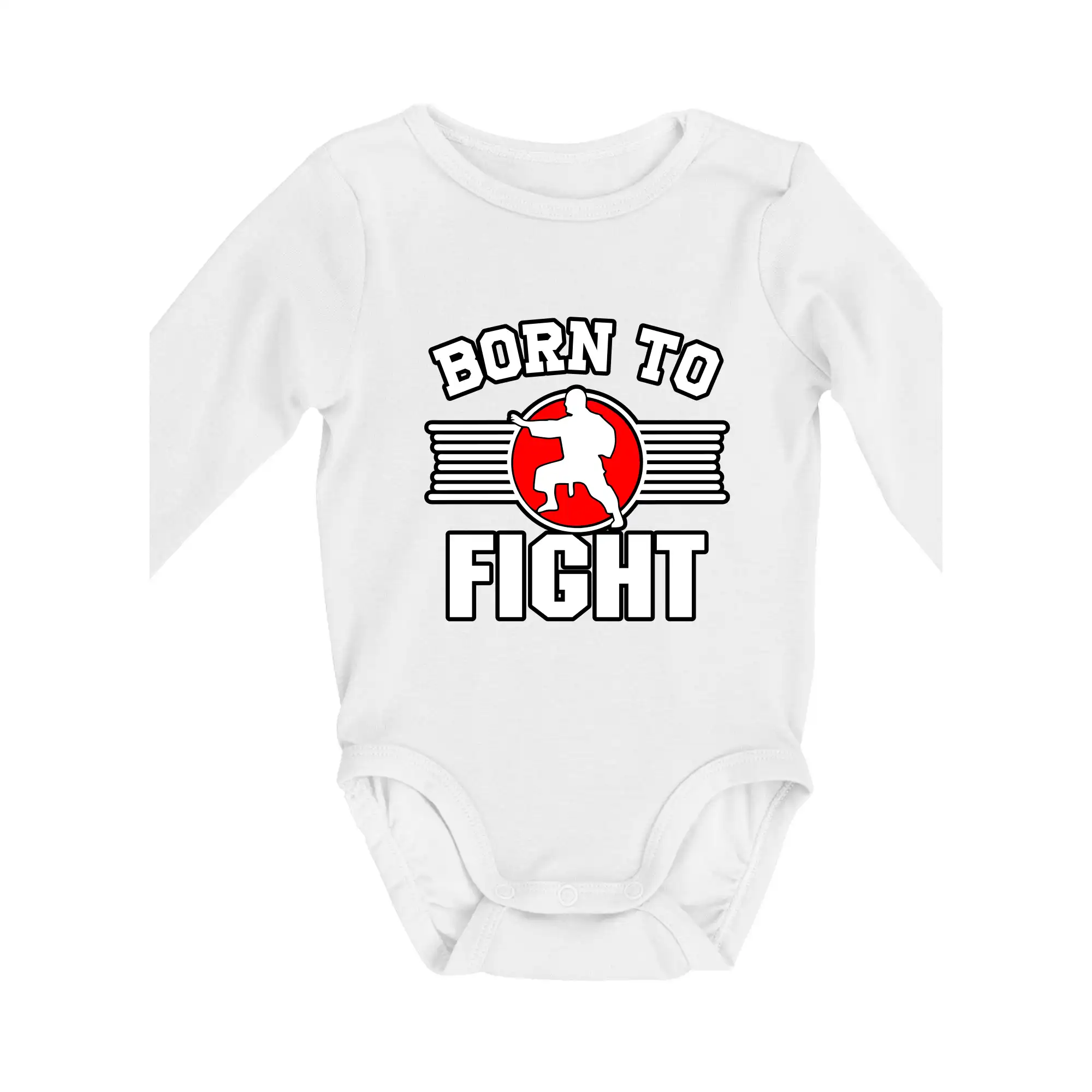 Tričká Judo - Judo Born to fight - Body dojčenské s dlhým rukávom