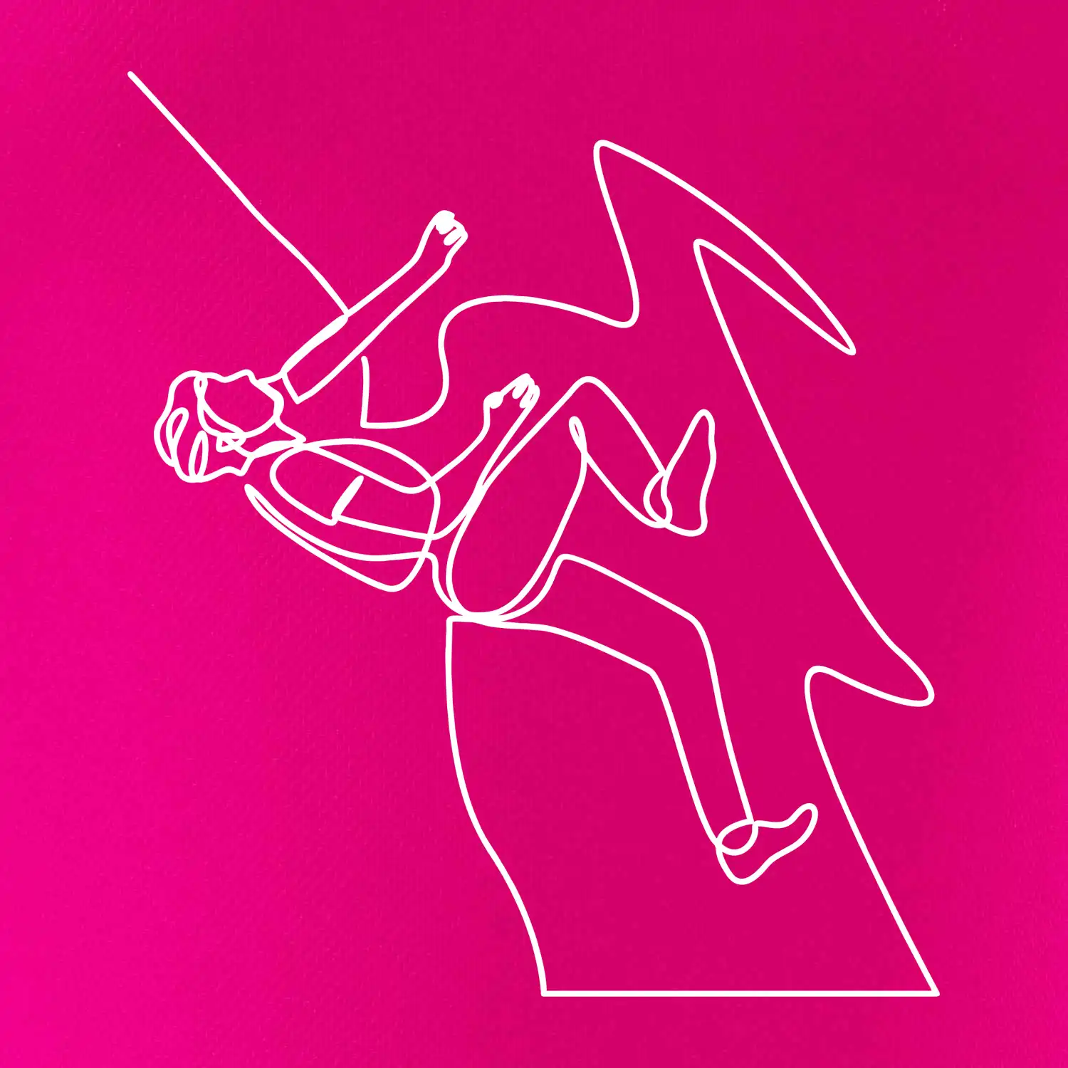 Lezec na skále jedním tahem