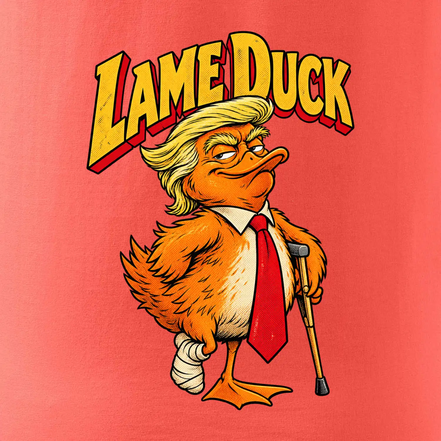 Trump jako kulhající kachna retro komiks