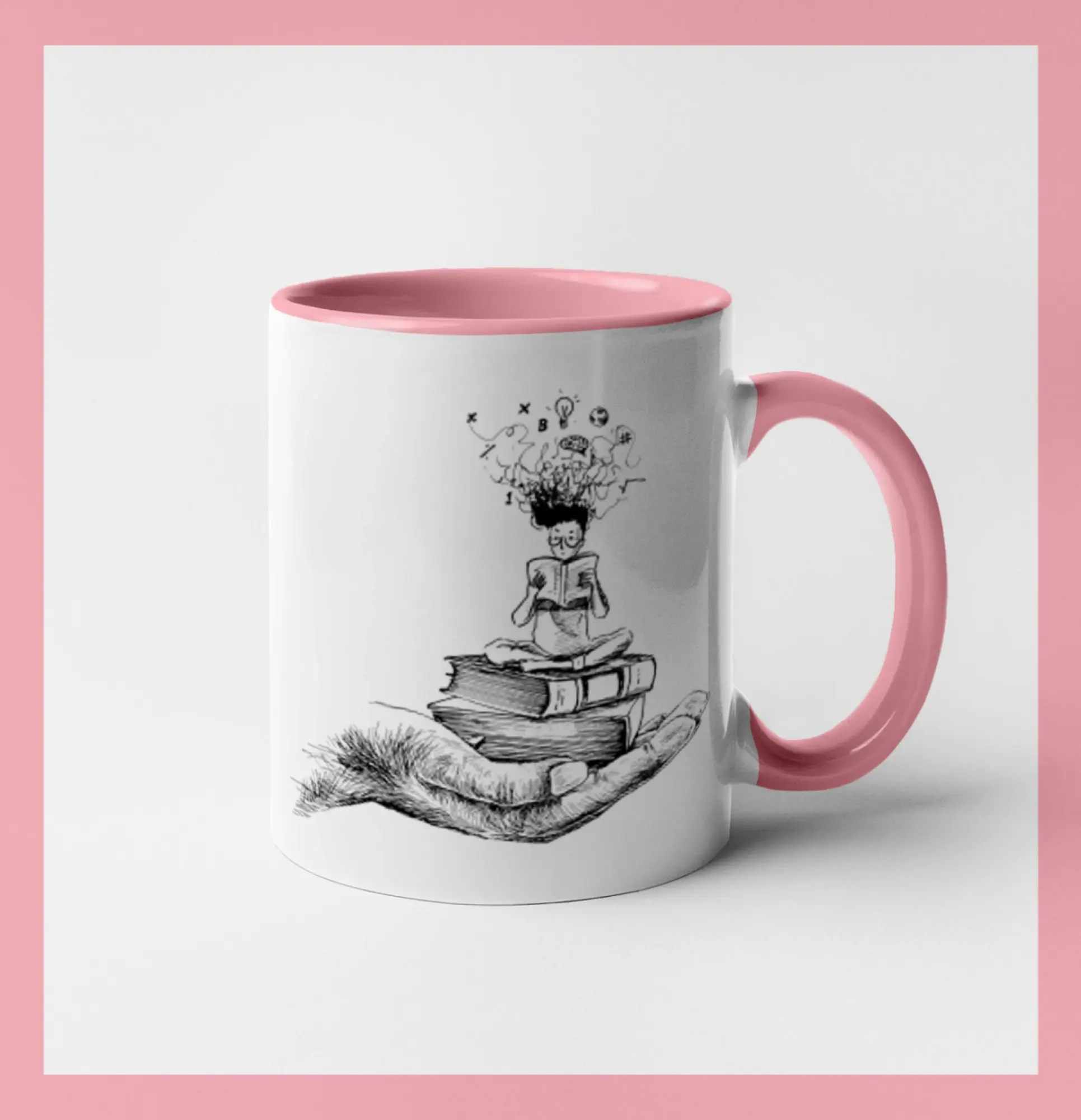 Čtenář - ruka kreslená