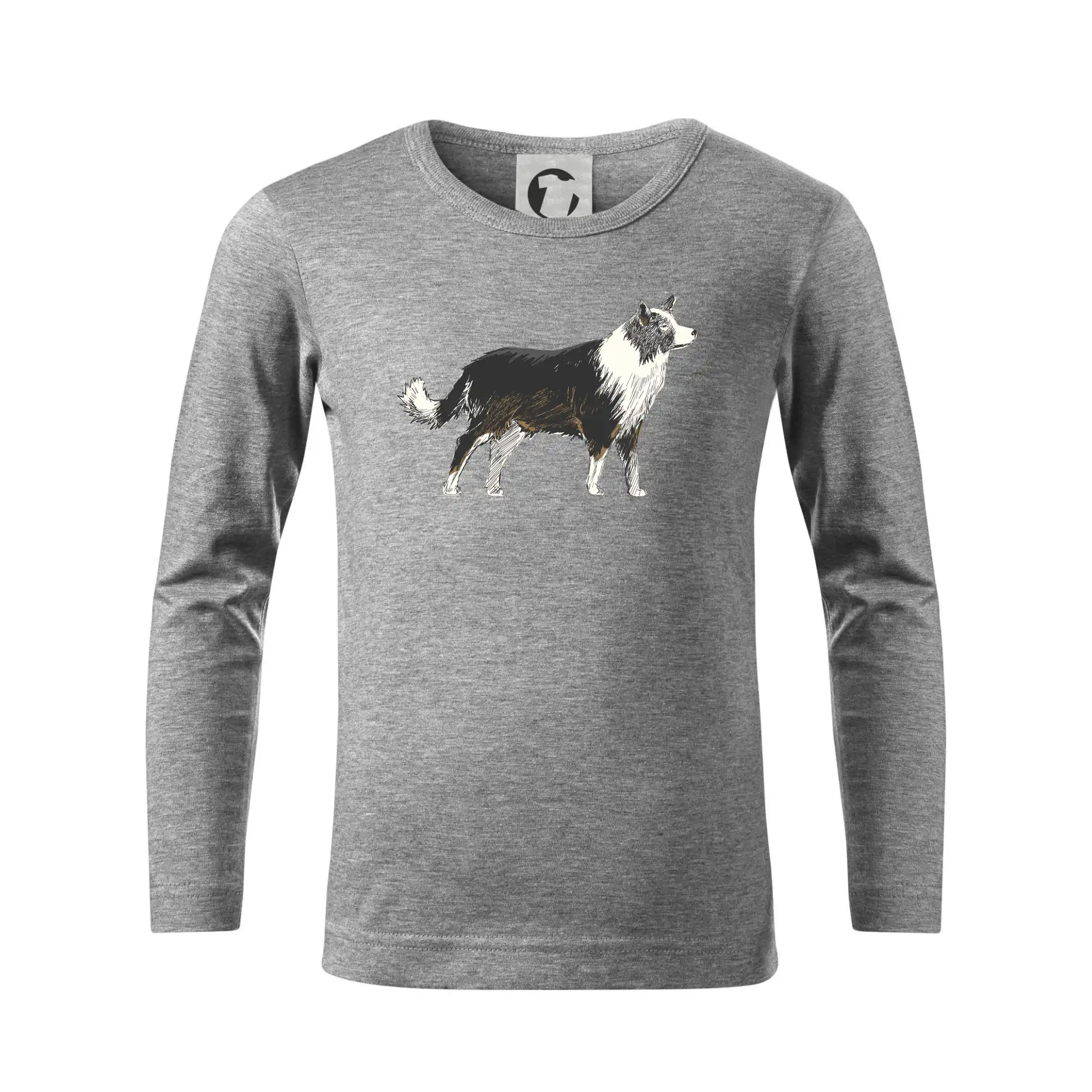 Border kólia na tričku - Border kólia kreslená - Tričko detské Long Sleeve