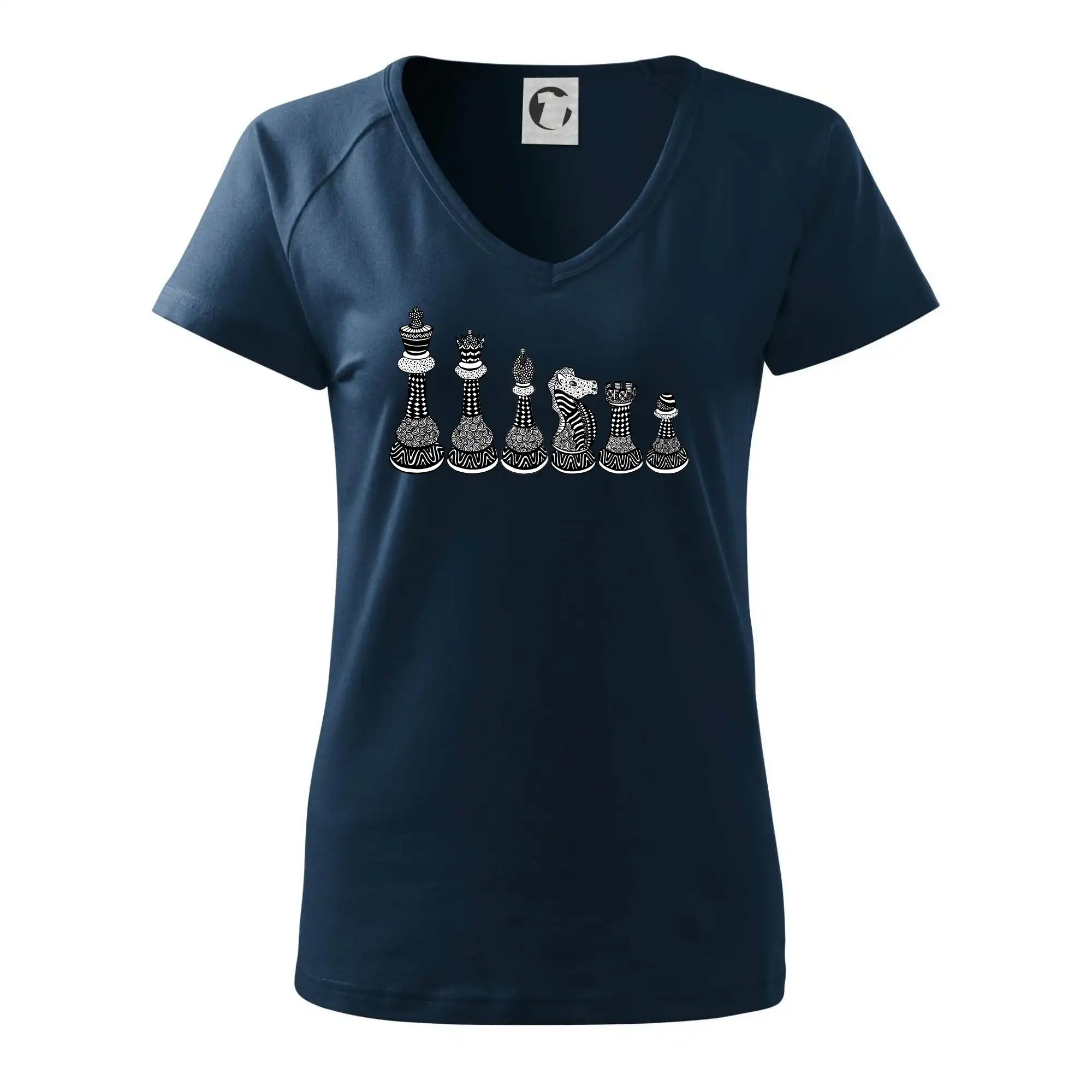 Šachové figurky v řadě - kreslené