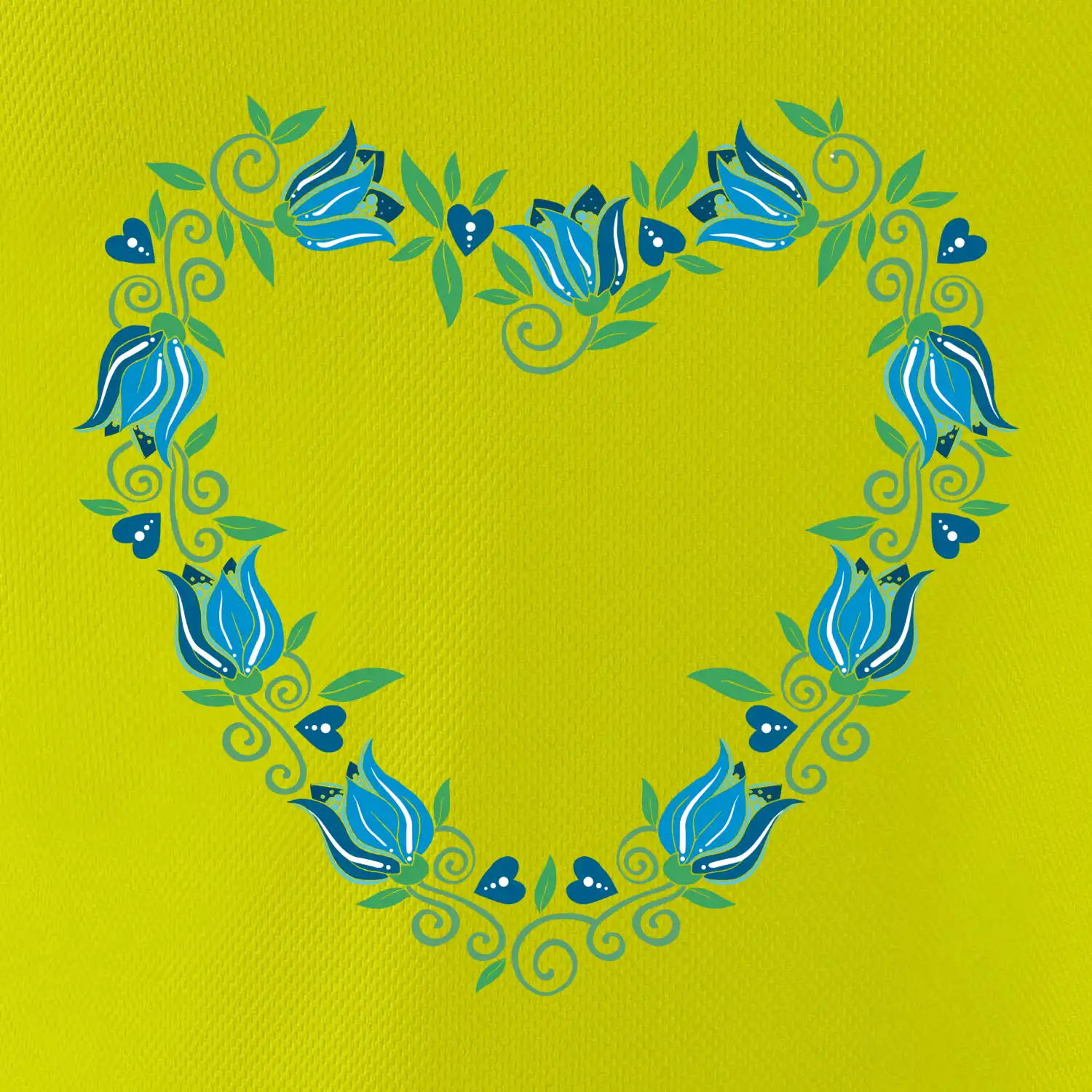 Modré tulipánové srdíčko  (Pecka design)