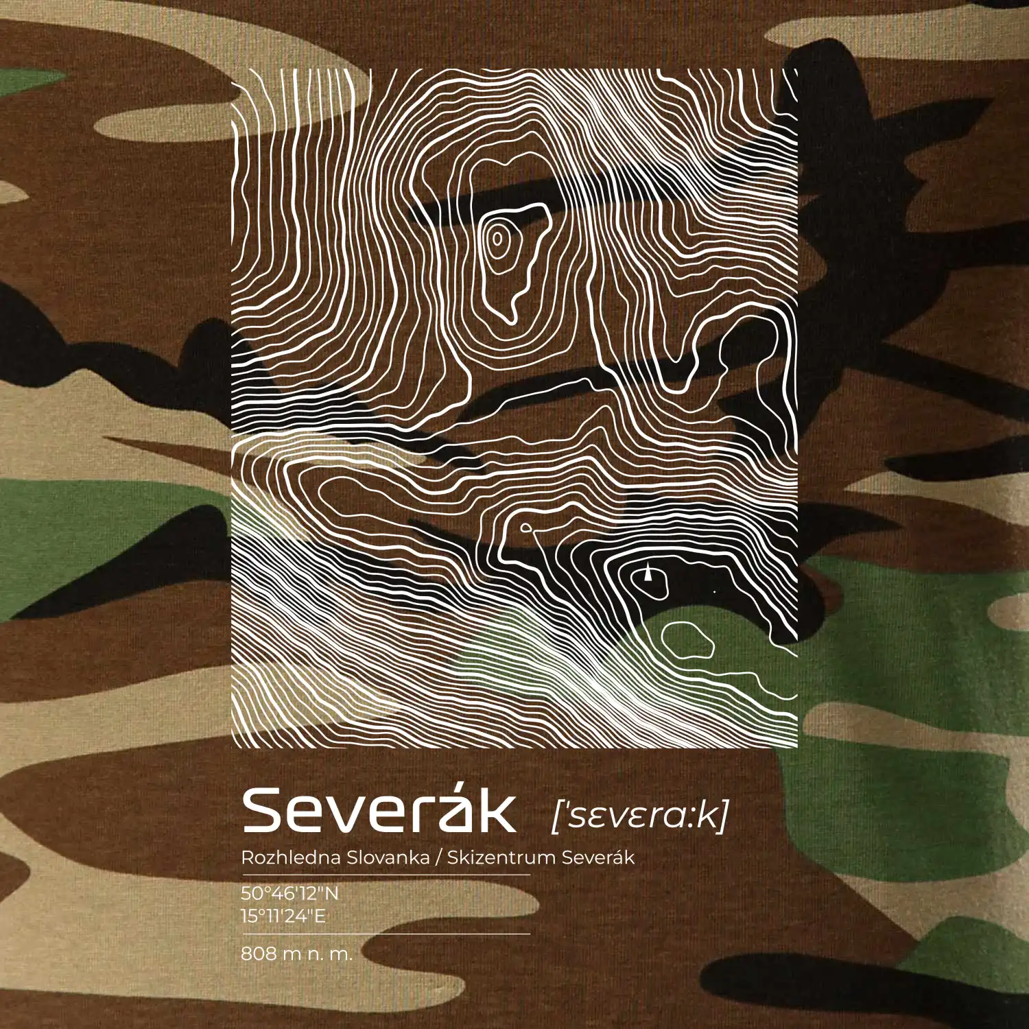 Severák - vrstevnice v obdélníku