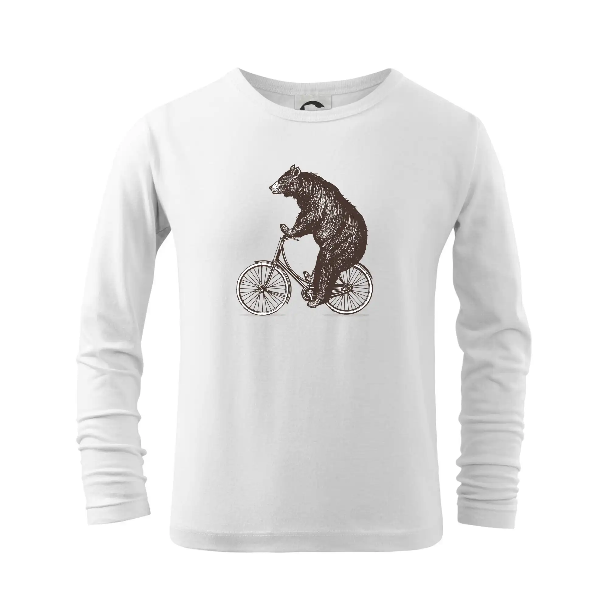 Tričko ako darček pre cyklistu - Medveď na bicykli - Tričko detské Long Sleeve