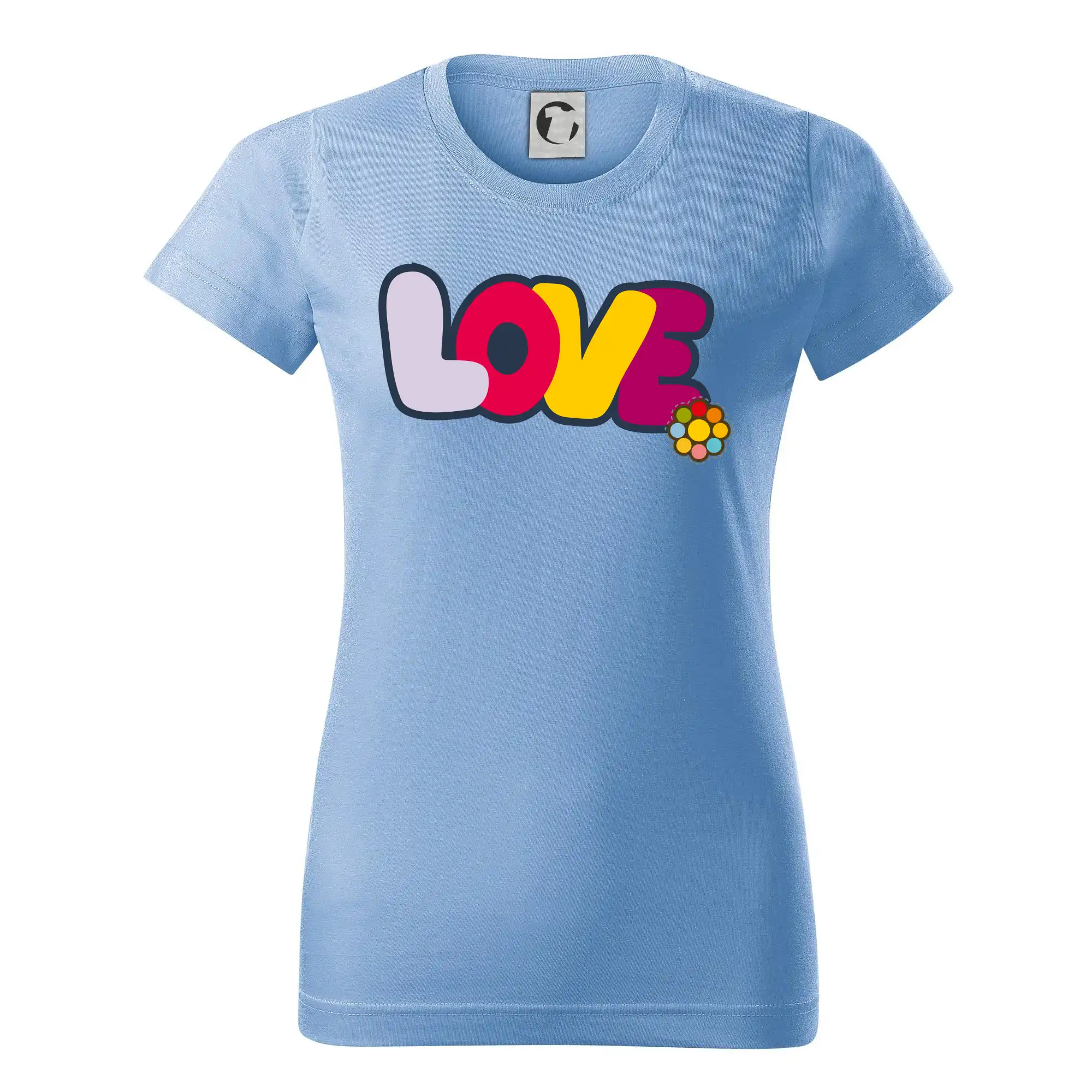 Love nápis s květinou