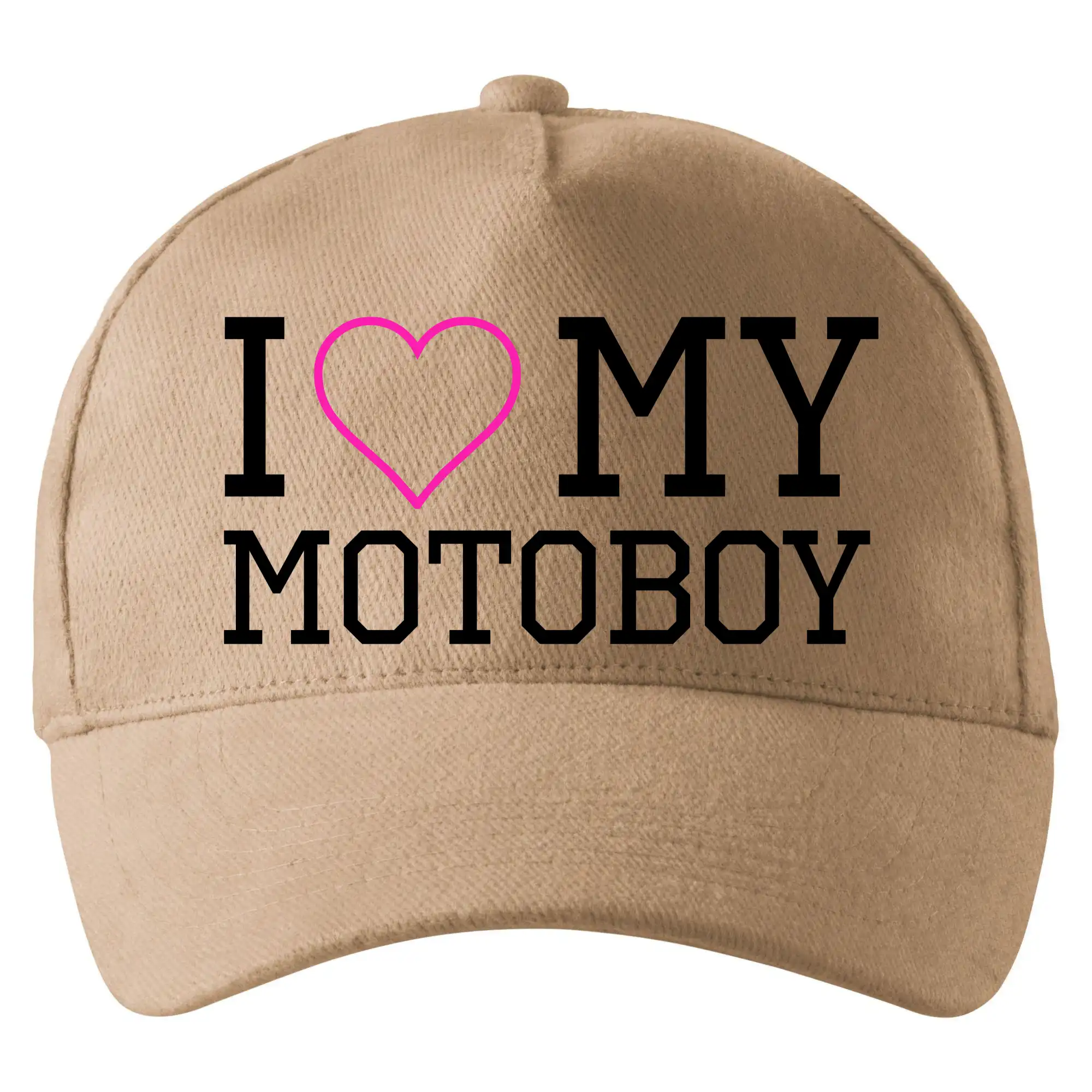 Tričká a mikiny s potlačou motoriek – pre pravých motorkárov - I love my motoboy - Šiltovka so zahnutým šiltom a mosaznou sponou