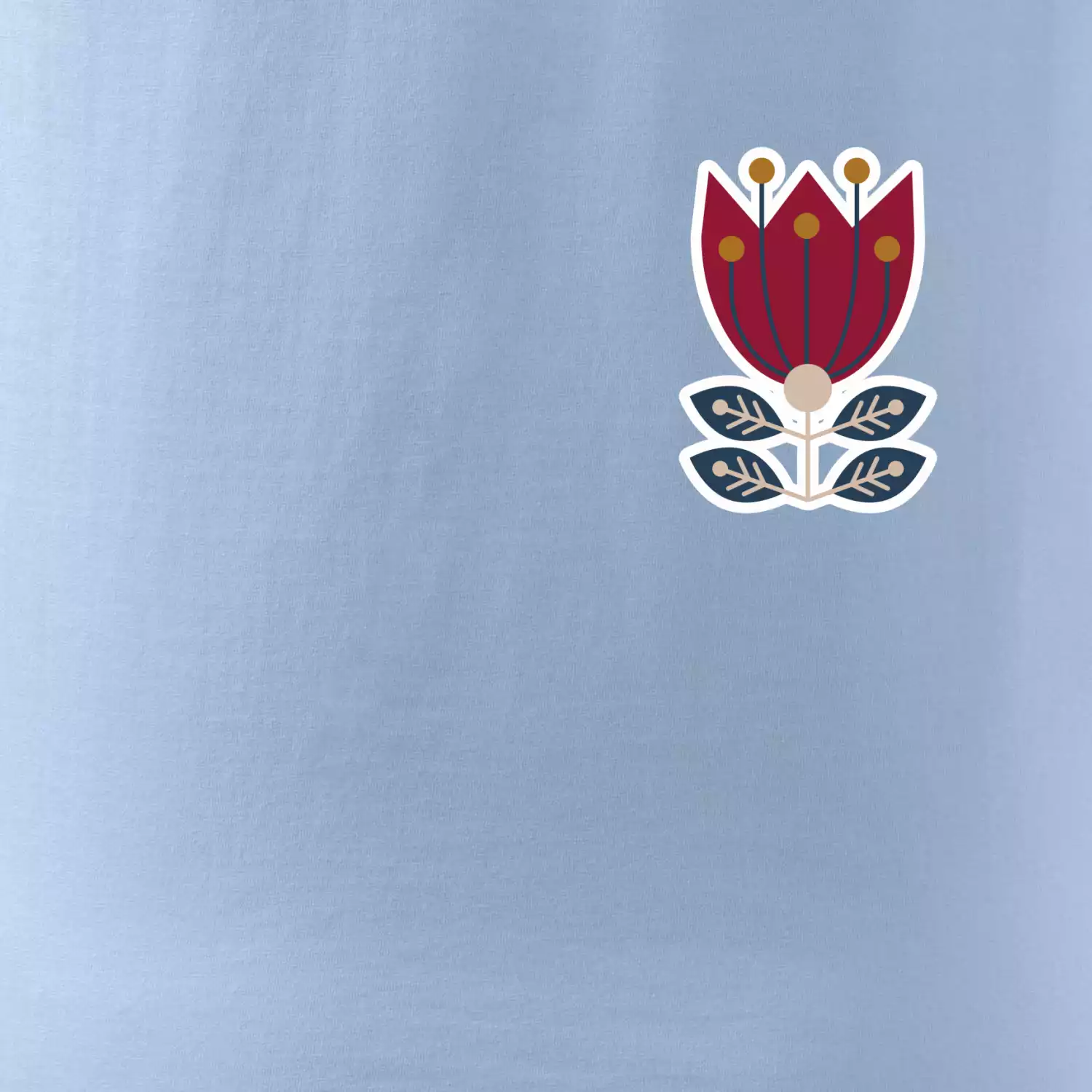 Folklor na prsu květina čtyřlistá