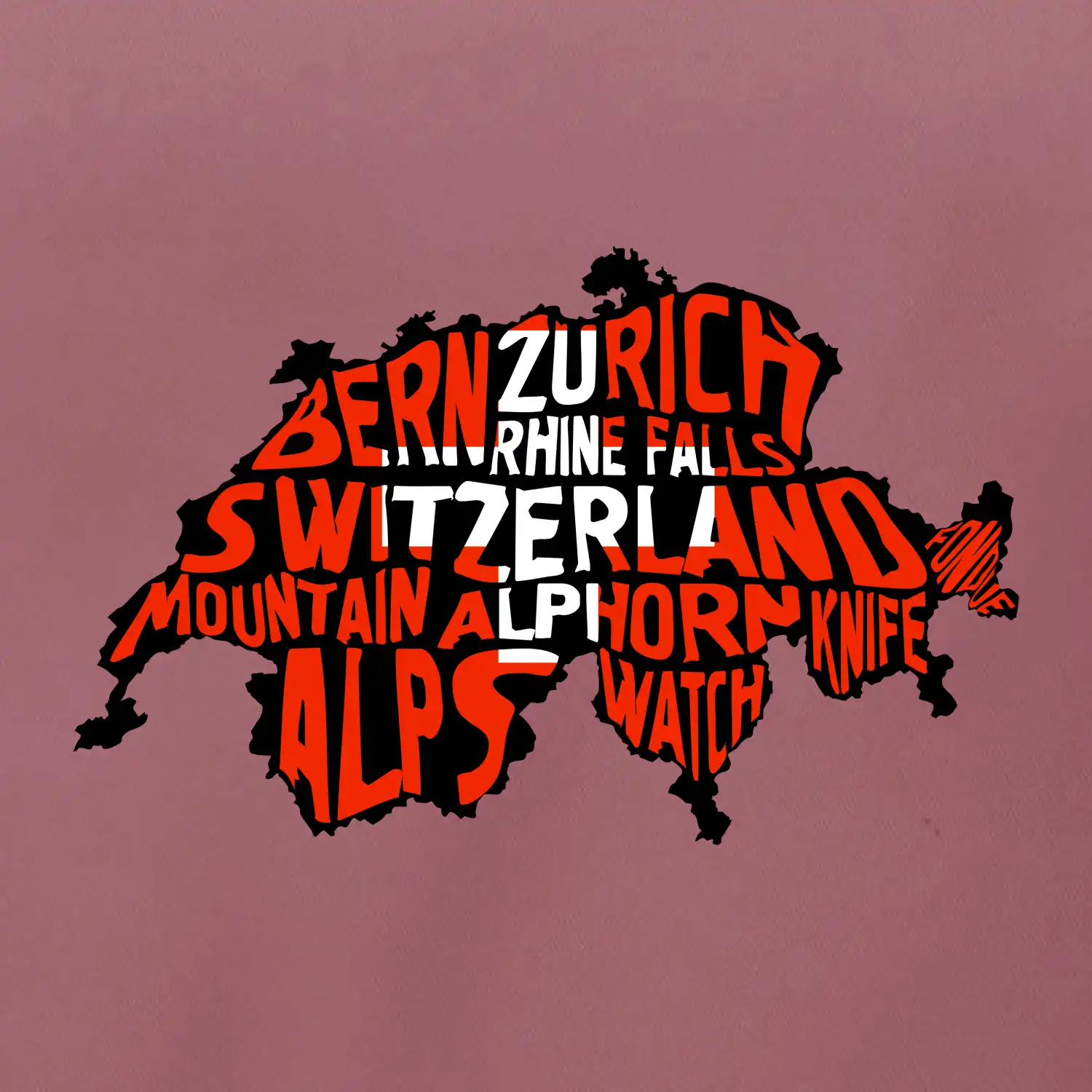 Mapy - názvy měst - Švýcarsko
