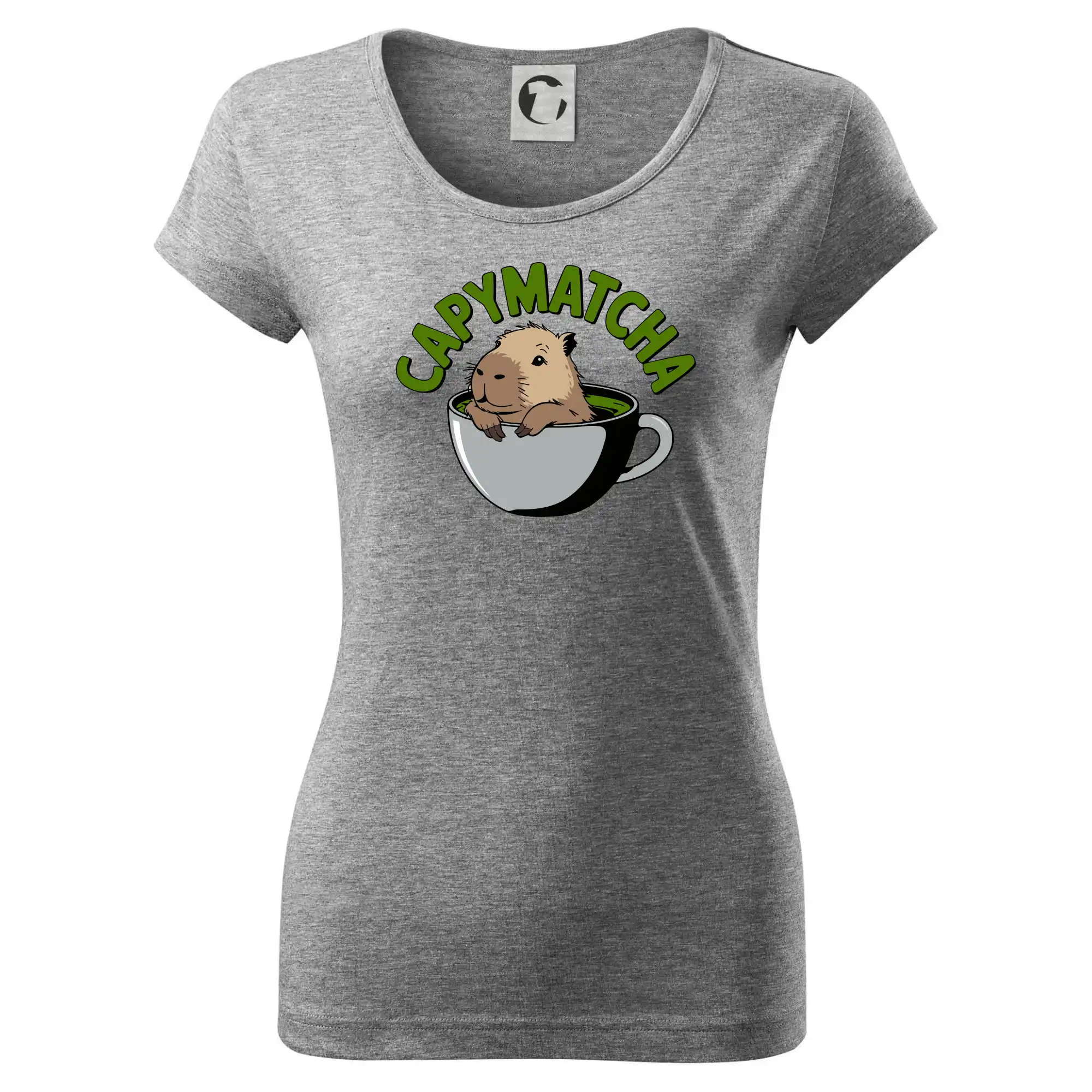 Tričká so zvieratami - Capybara papymatcha - Dámske tričko Pure