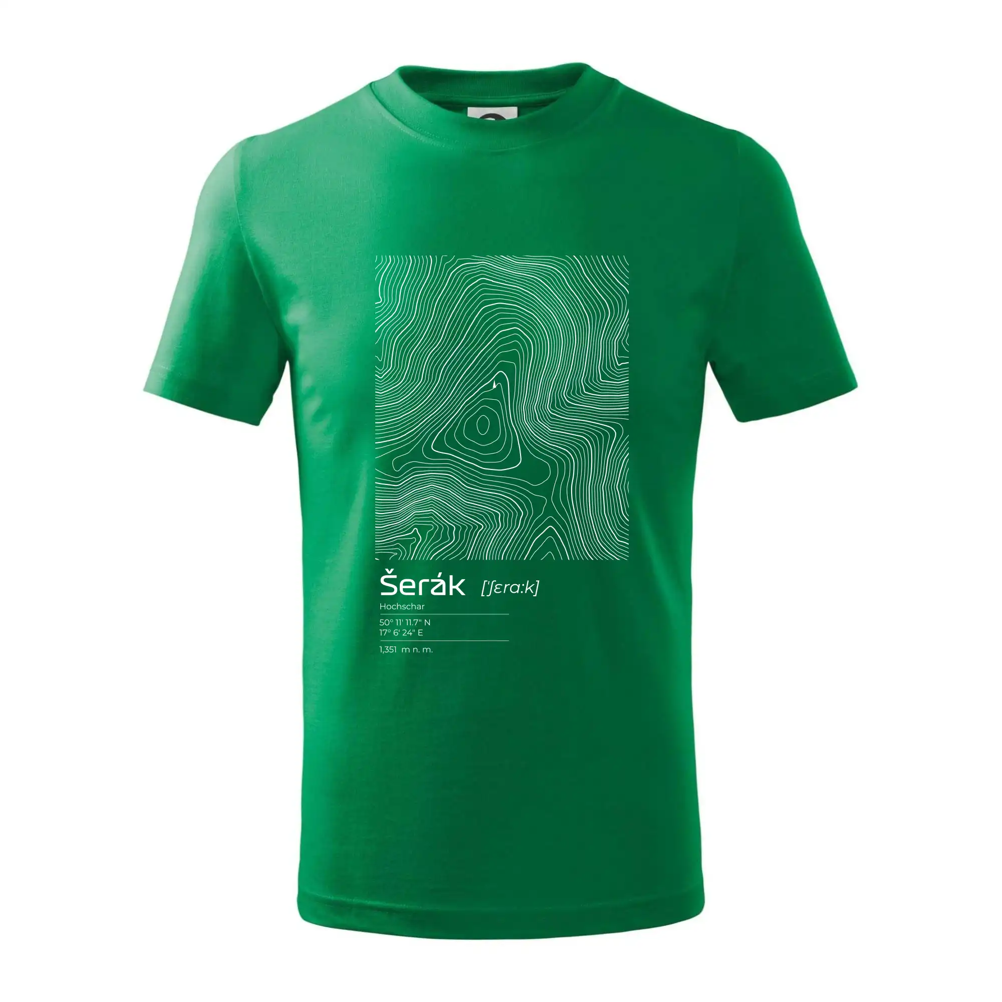 Šerák - vrstevnice v obdélníku