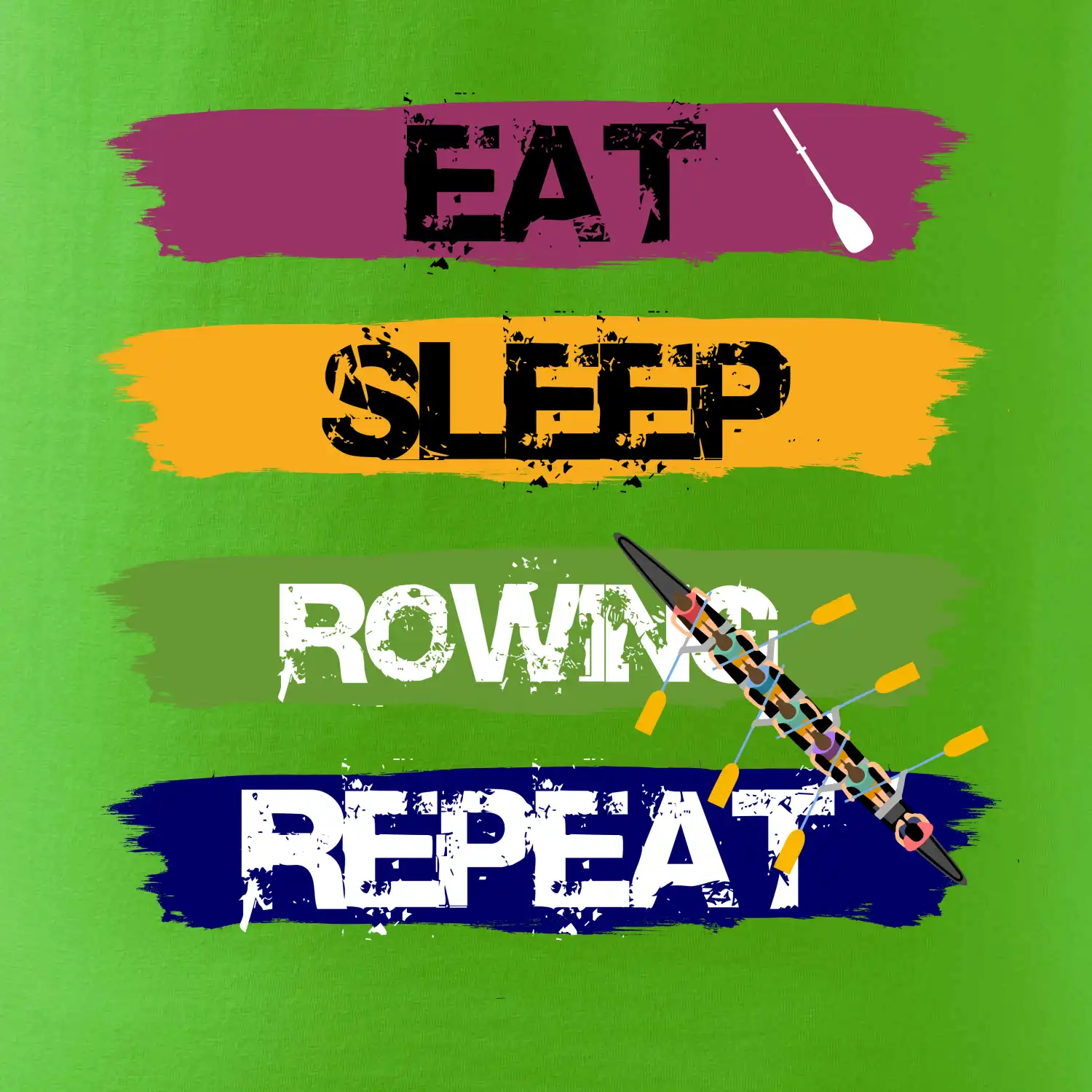 Eat sleep rowing repeat barevné