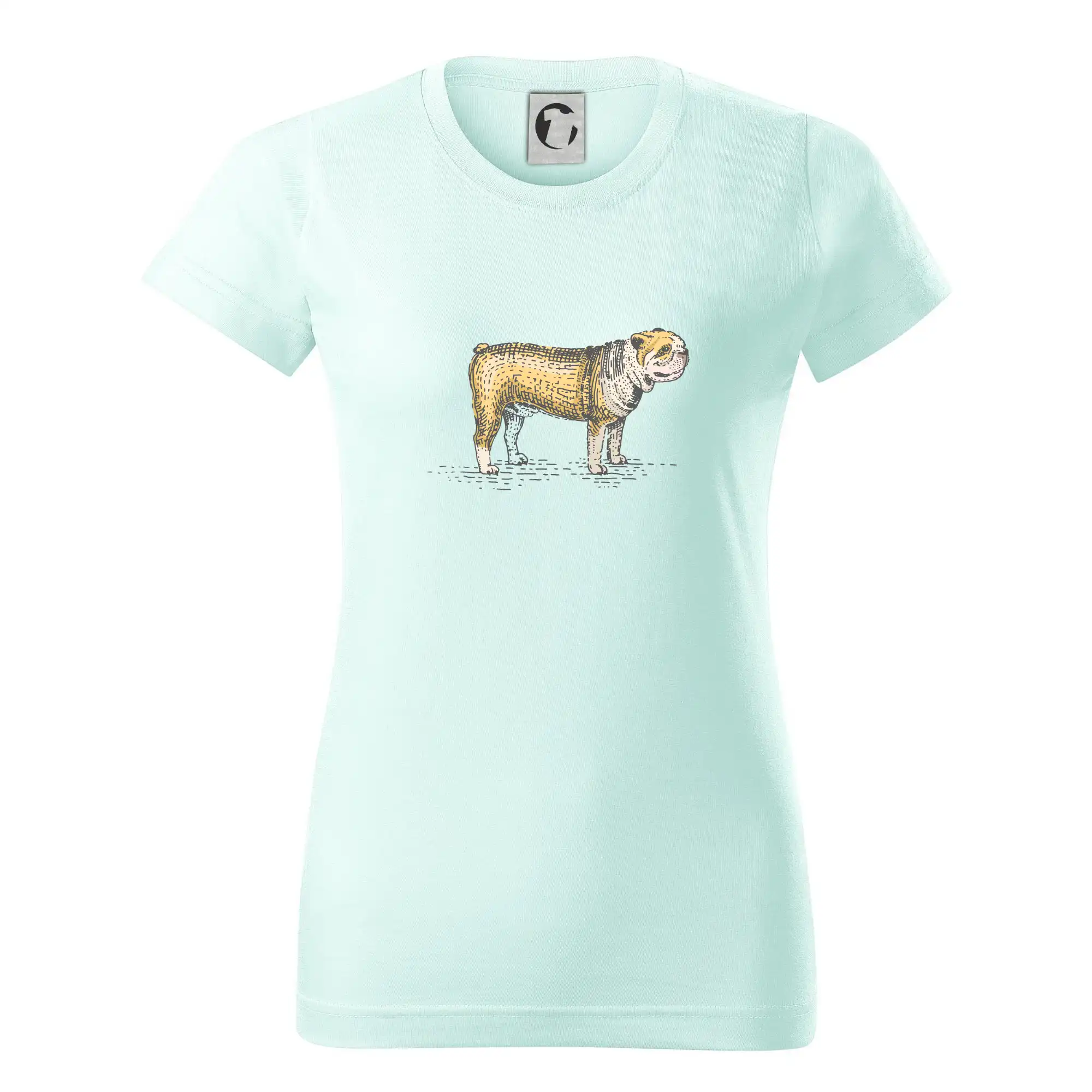 Ostatné psie plemená - Vintage bulldog - Dámske tričko basic - ľahko voľnejšie a dlhšie