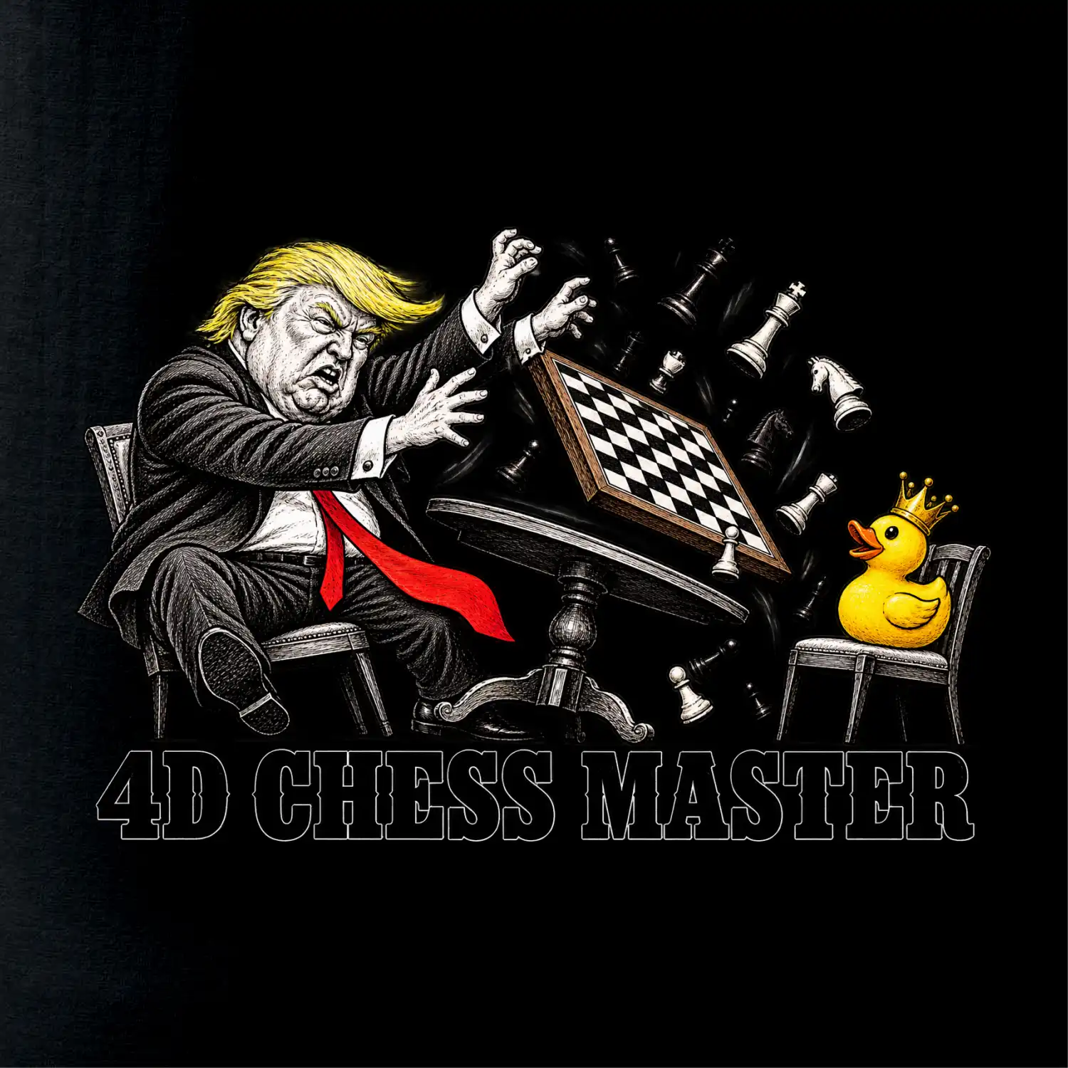 Donald Trump prohrává šachy s kachnou