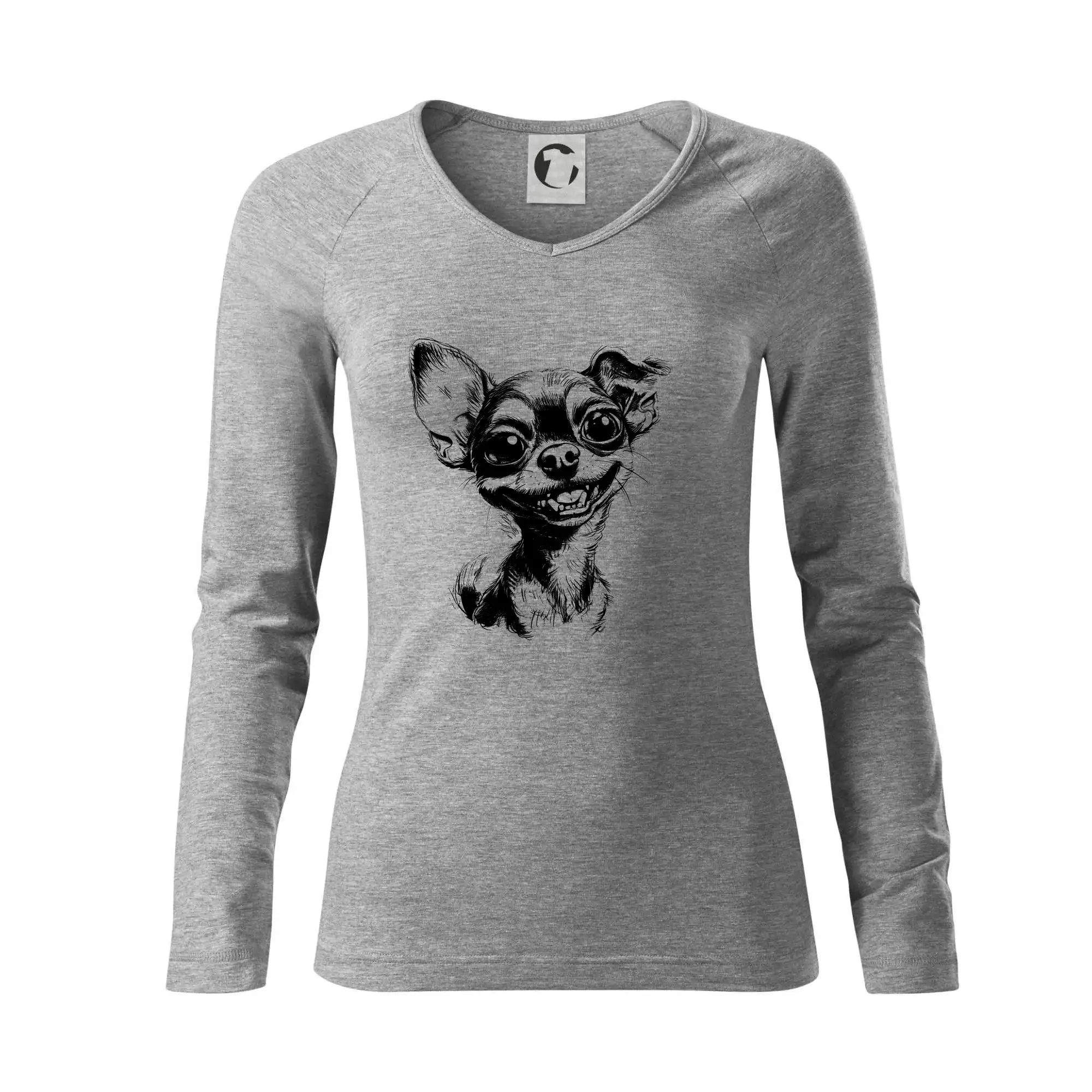 Černobílá karikatura čivava