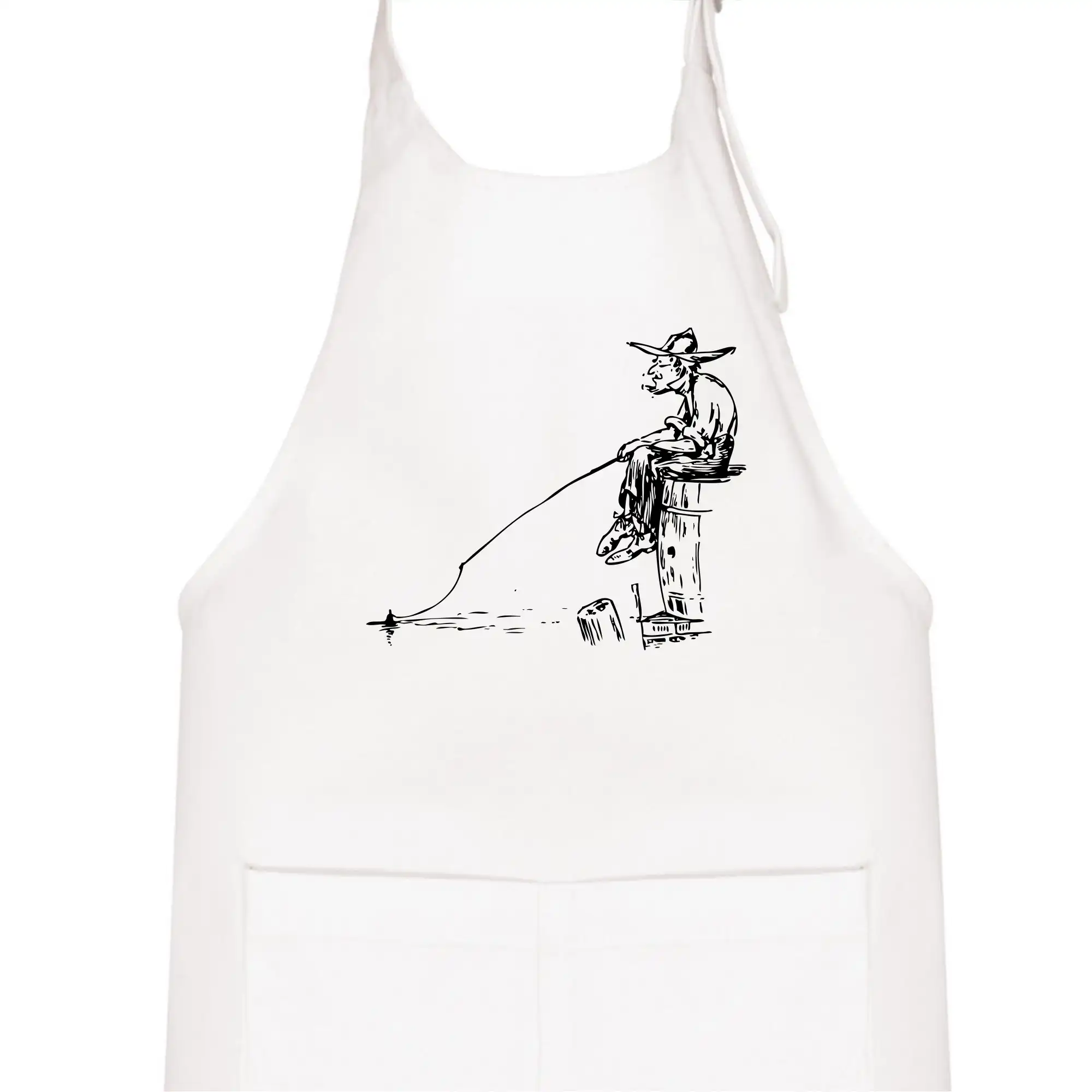 Kreslený rybář na pařezu