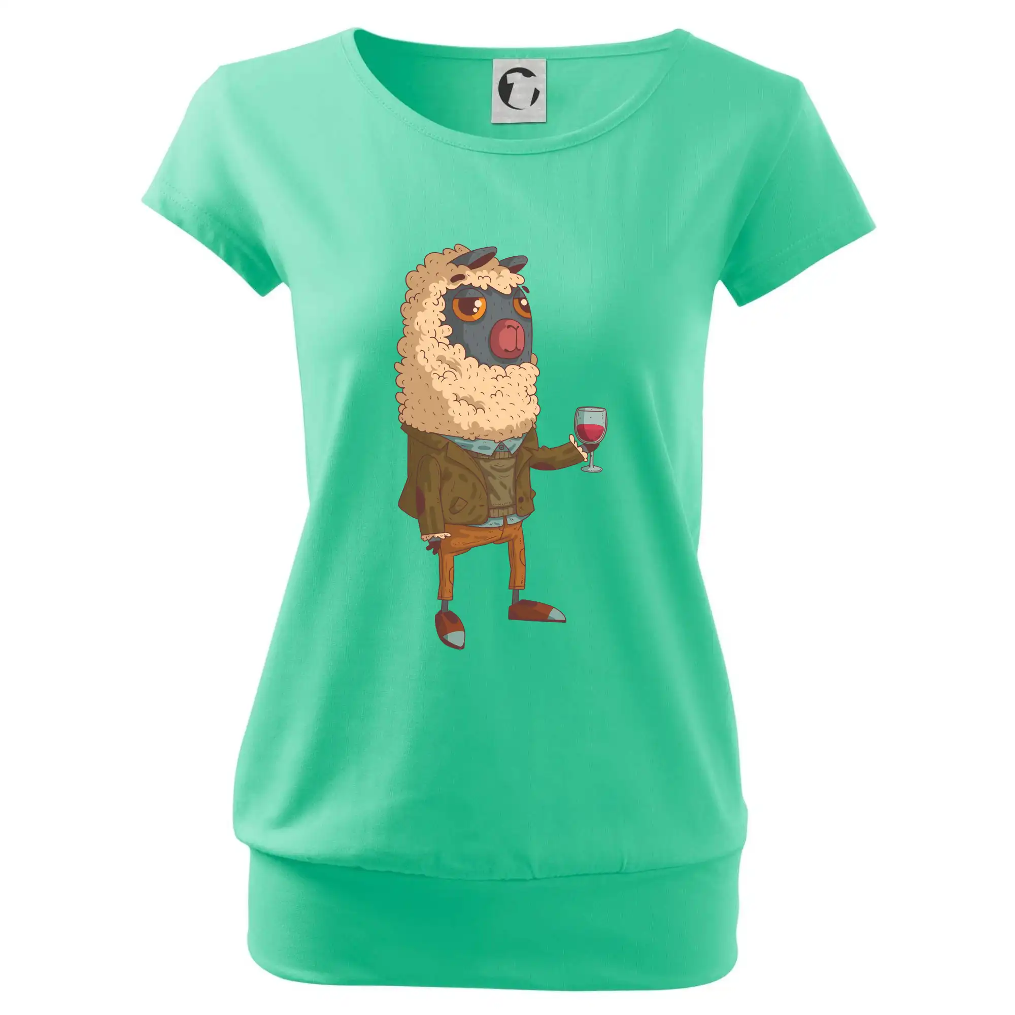 Alpaka s vínem muž