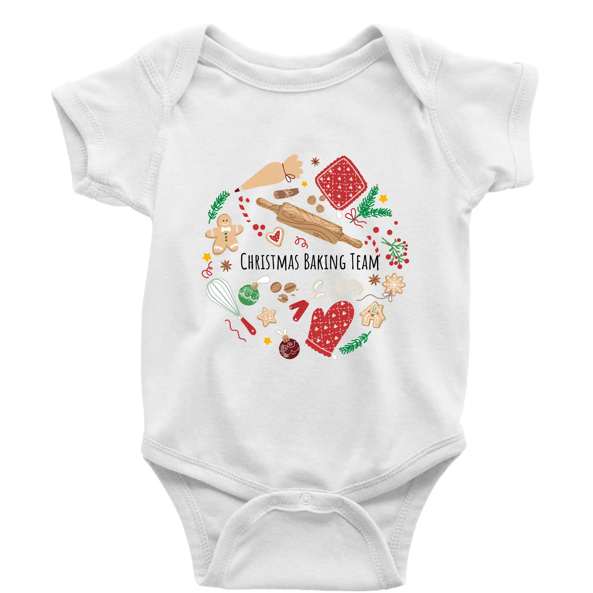 Kuchár a pekár - Christmas Baking Team - Body dojčenské s krátkym rukávom