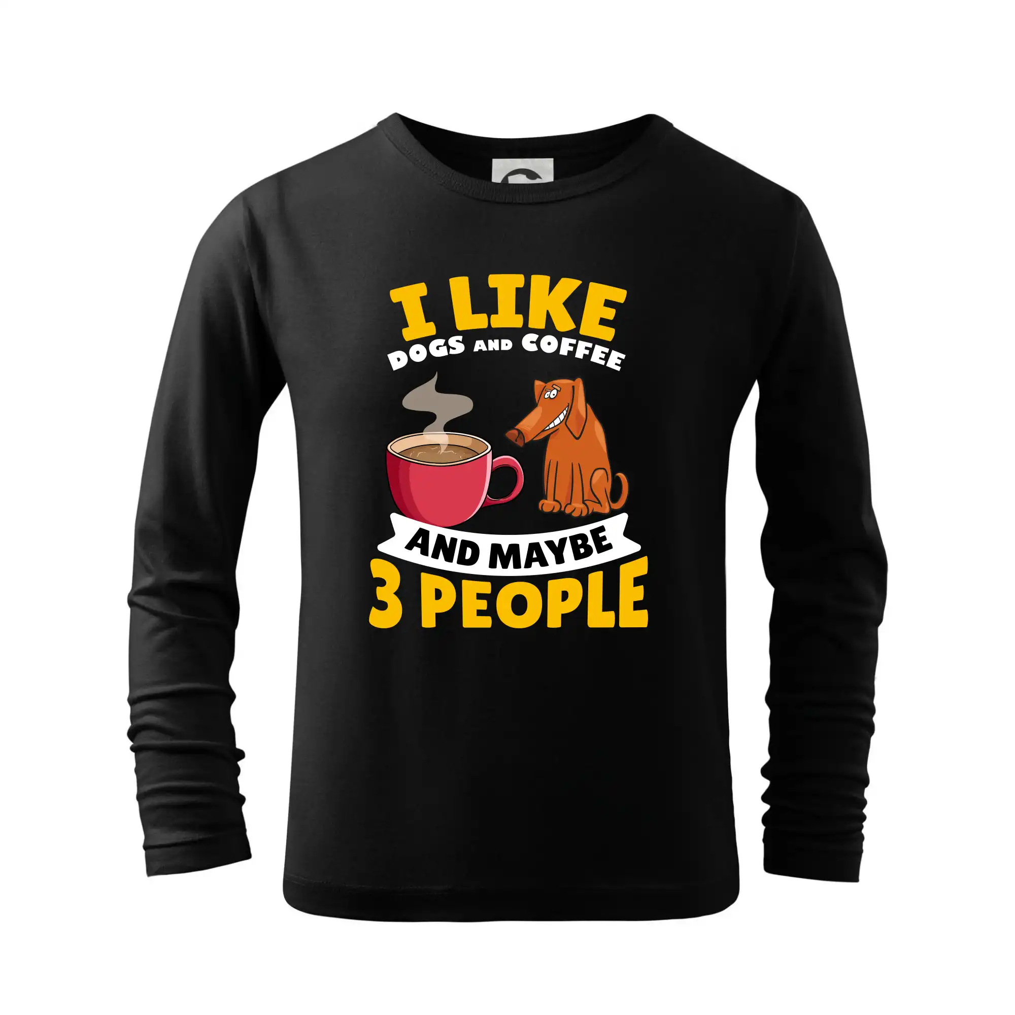 Tričká so psami - I like dogs and coffee and maybe 3 people - Tričko detské Long Sleeve