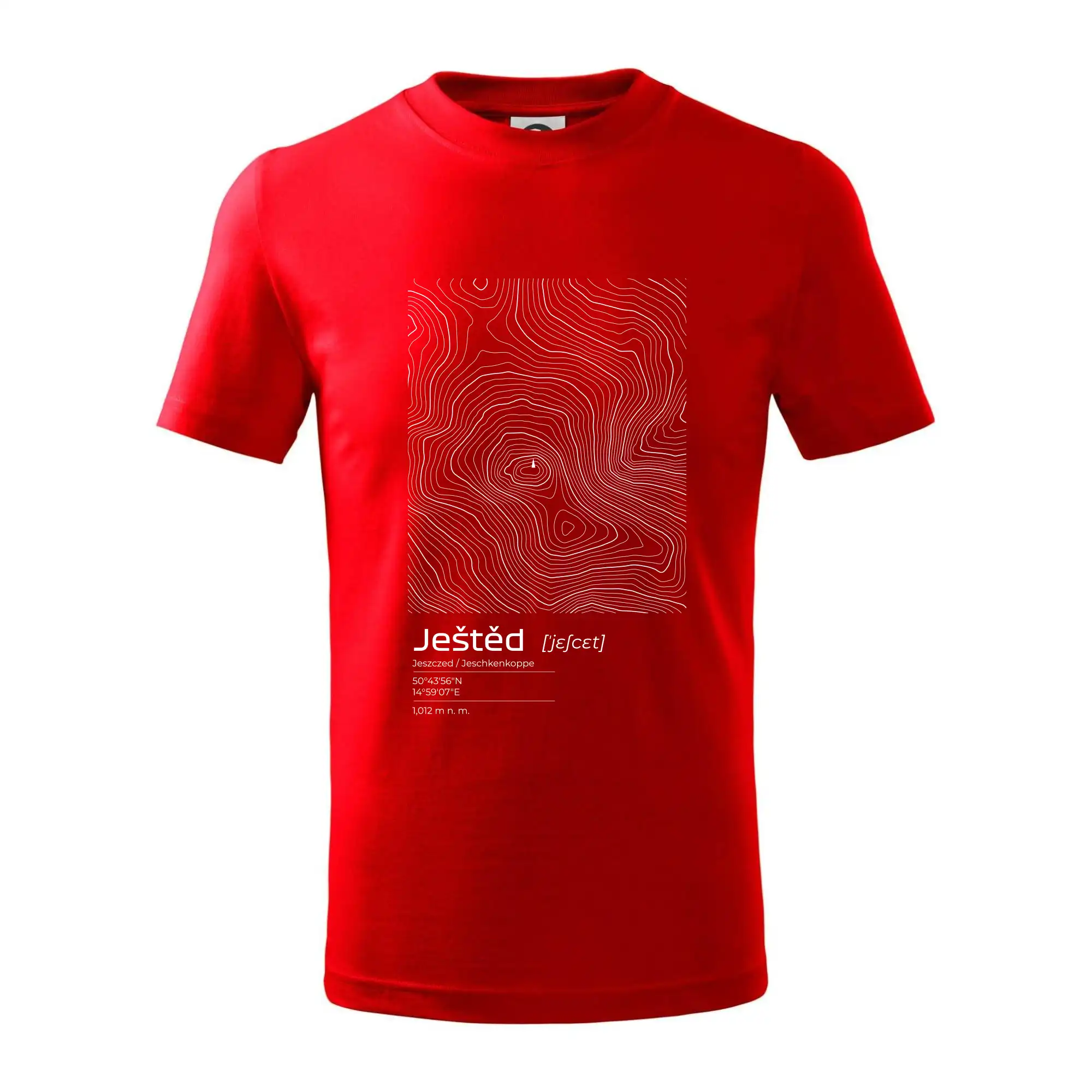 Ještěd - vrstevnice v obdélníku